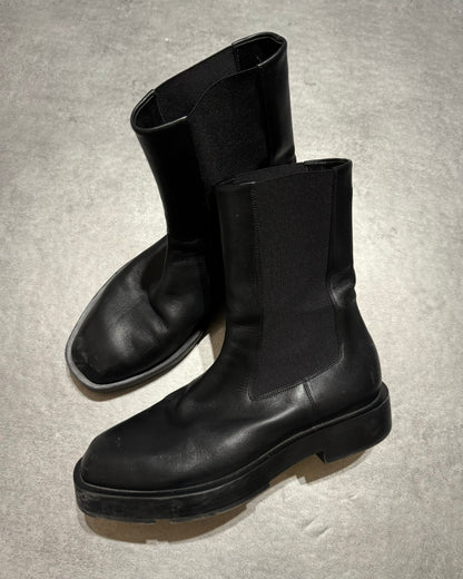 Givenchy Chelsea Black Calf Skin Leather Boots (40) - 2