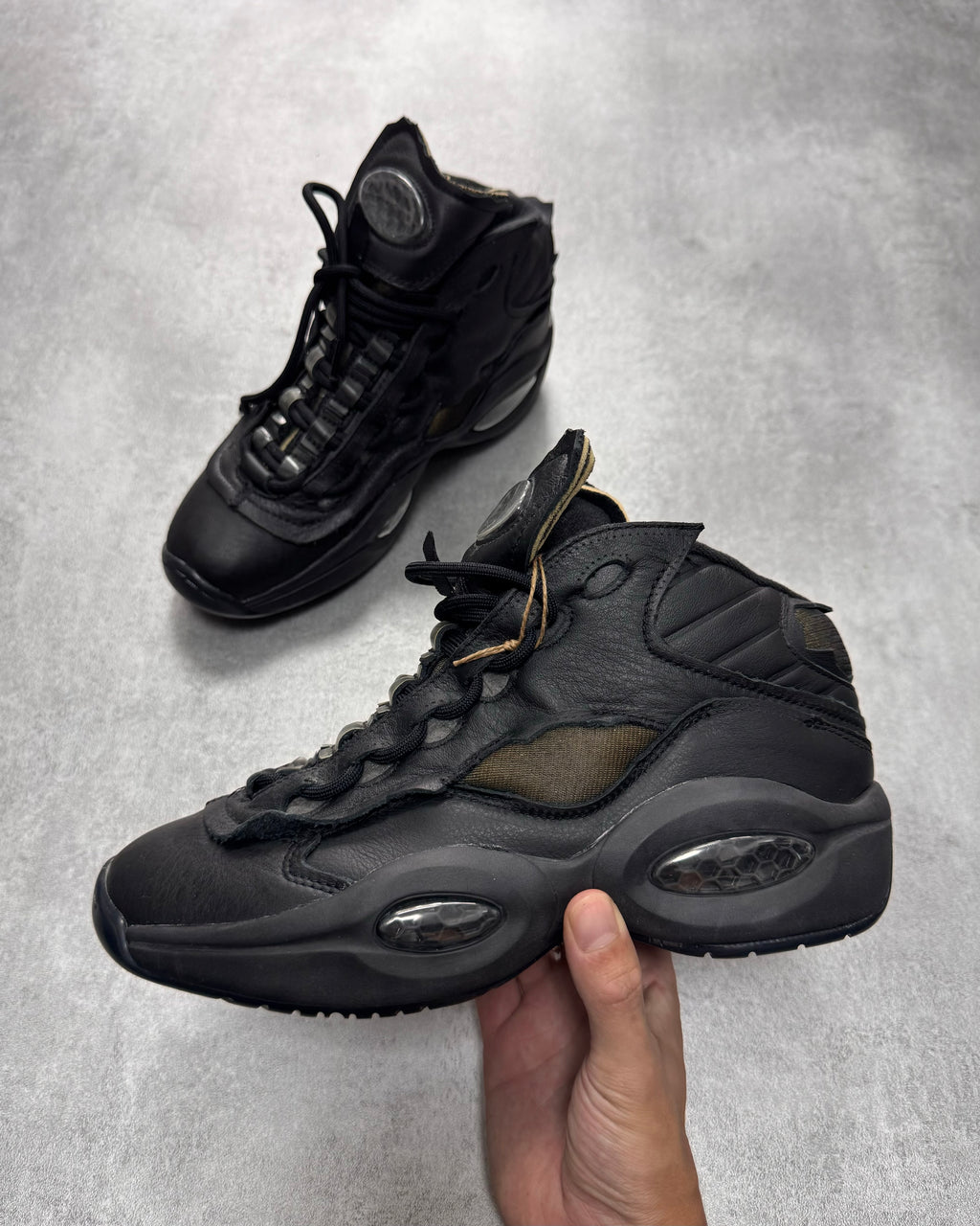 Reebok x Maison Margiela Question Mid Black Sneakers