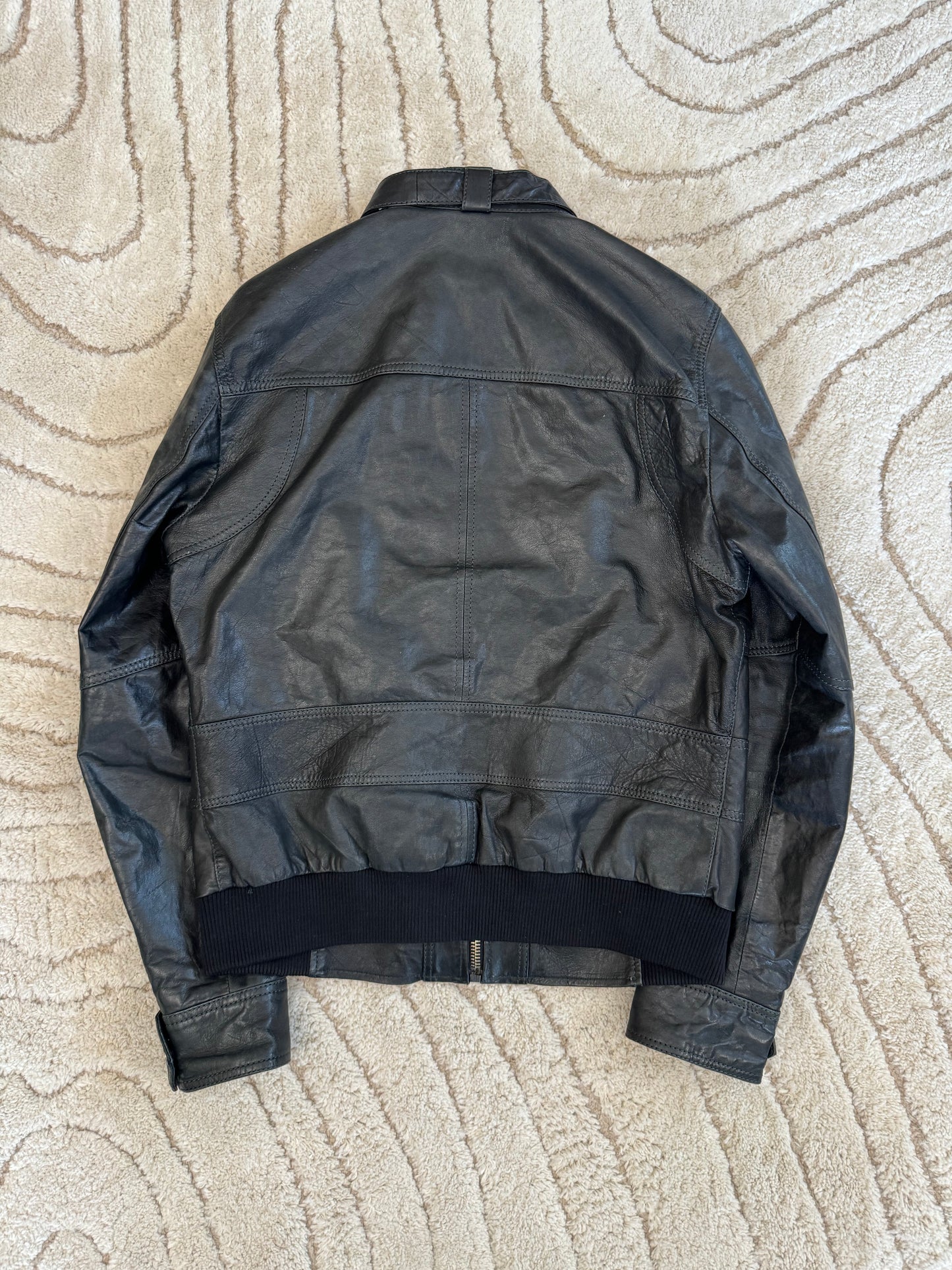 Dolce & Gabbana Solid Leather Jacket (M/L)