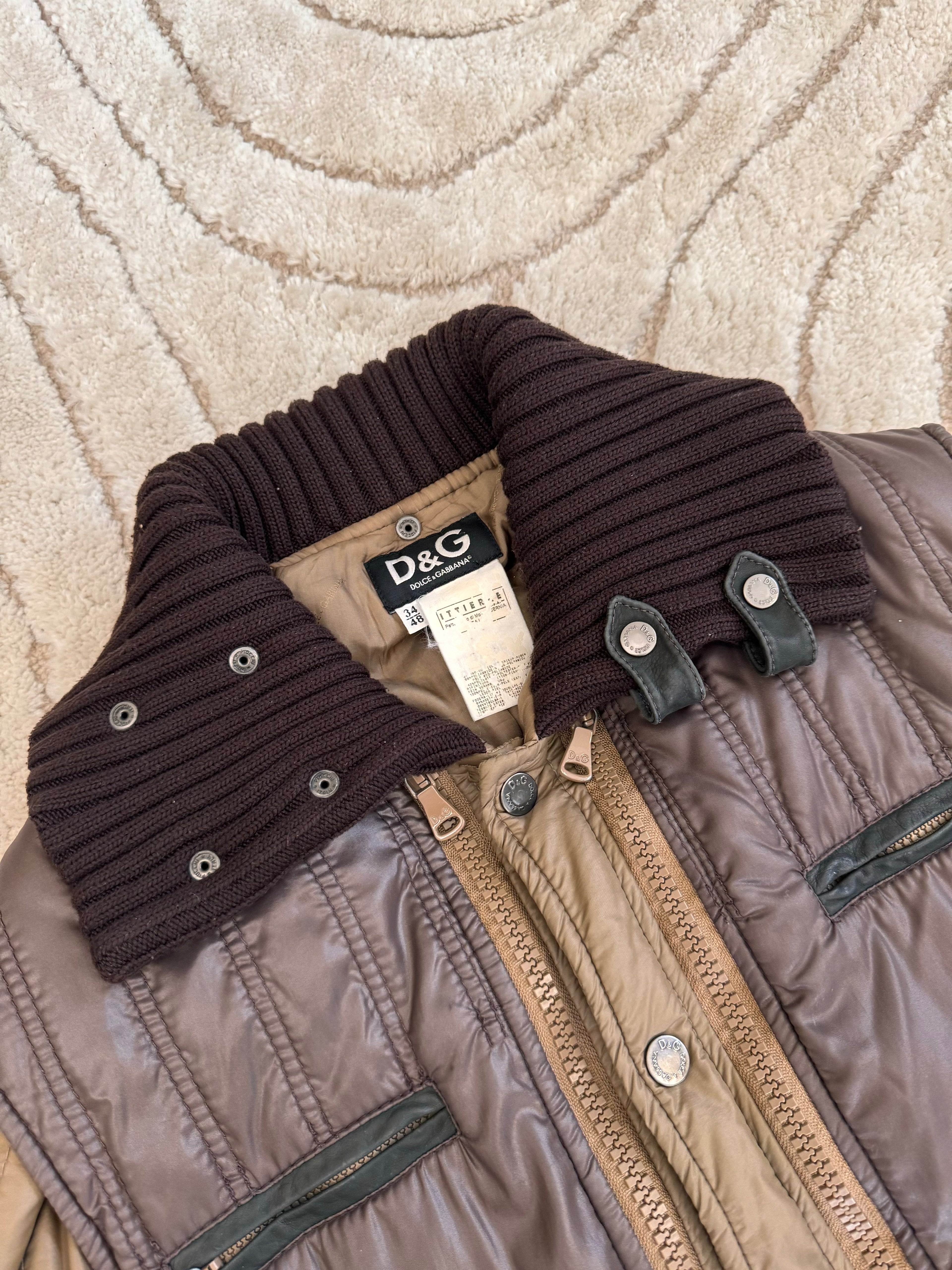 AW04 Dolce & Gabbana 2-in-1 High-Neck Bomber Jacket with detachable Vest (L)