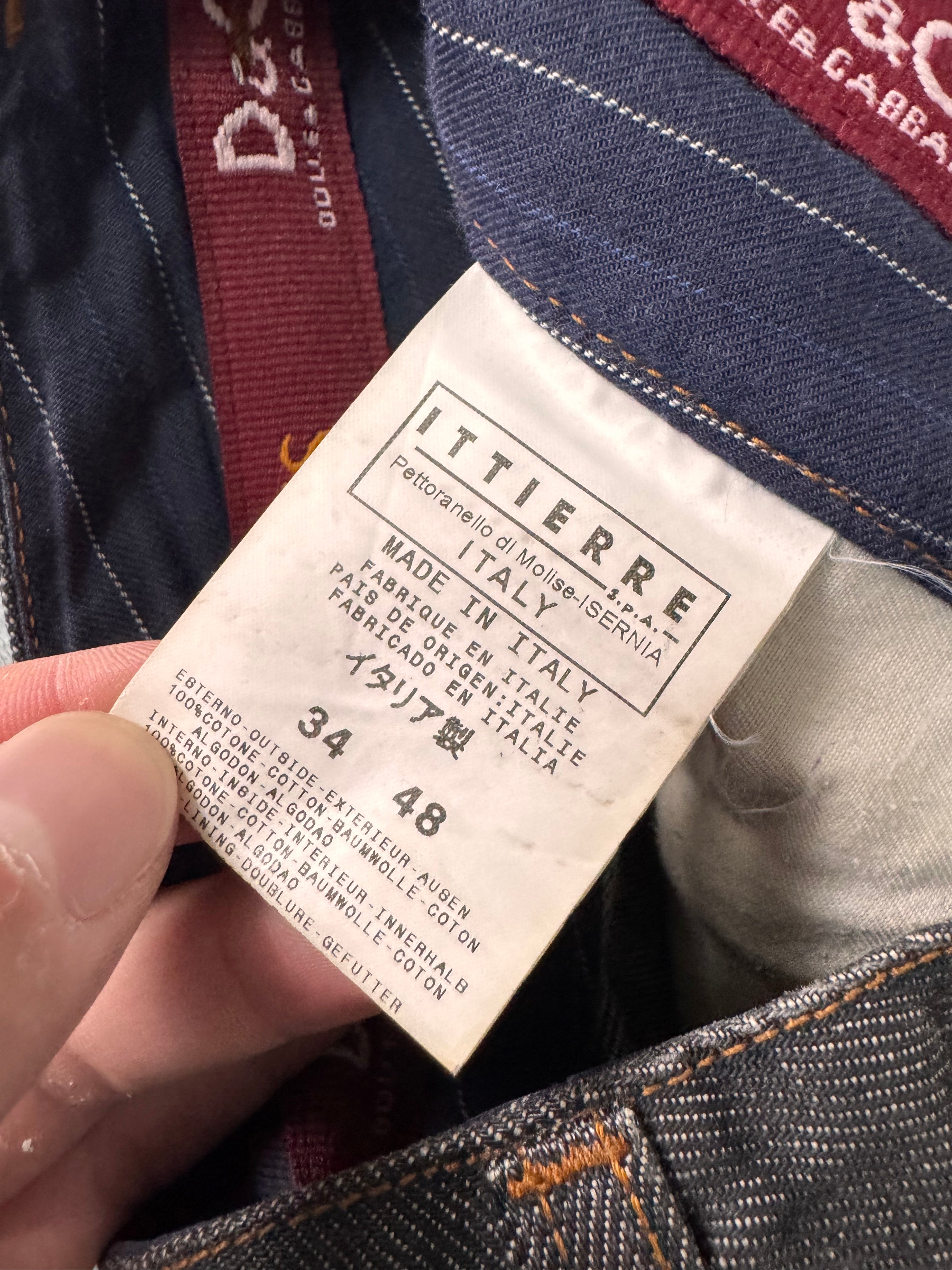 AW2003 Dolce & Gabbana Raw Grey Denim Jeans