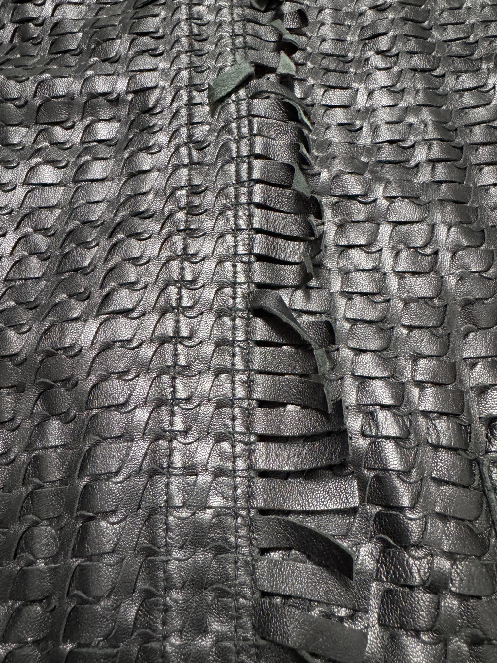 2000s Dolce & Gabbana Woven Black Leather Jacket