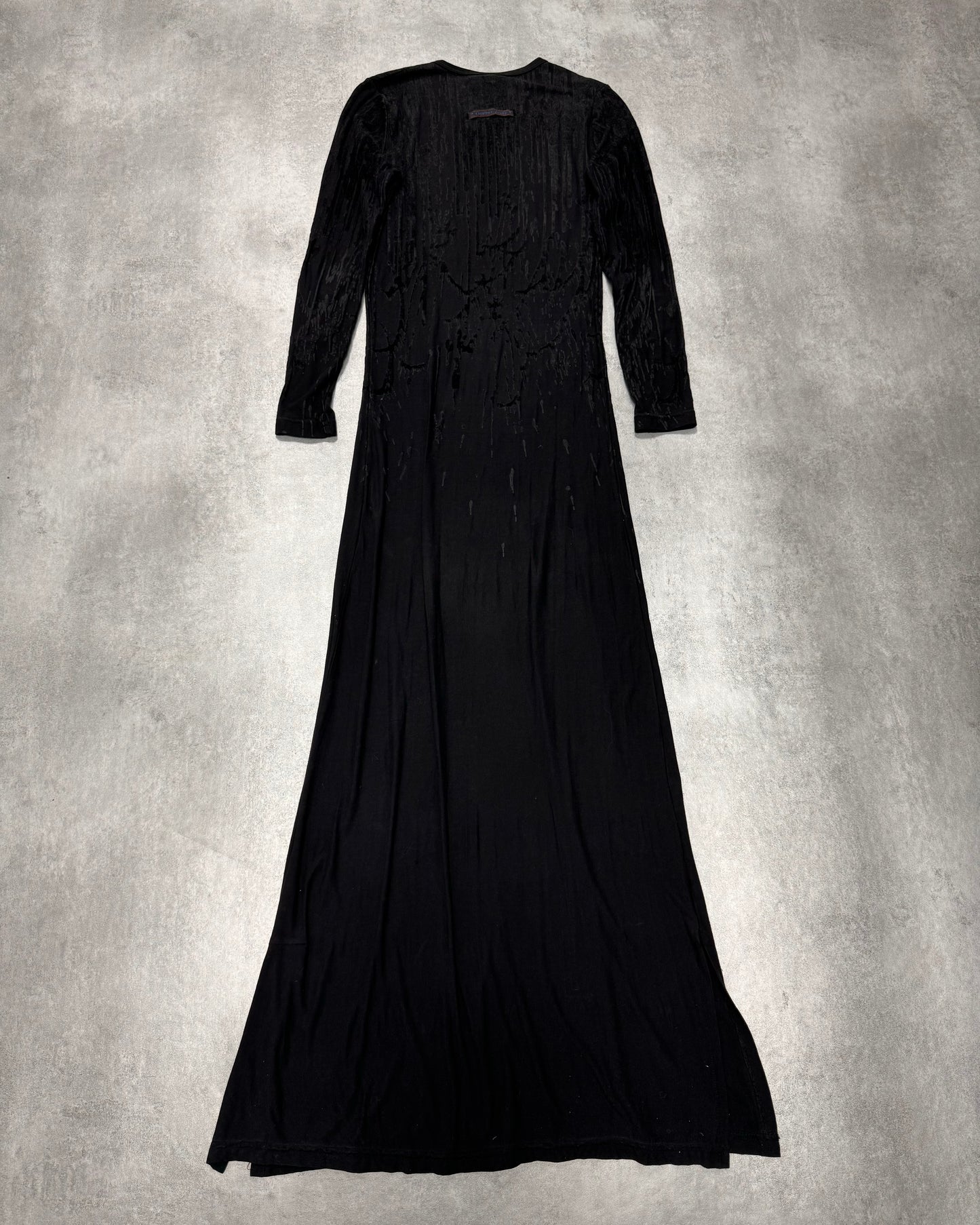 AW1998 Jean Paul Gaultier Blood Drip Black Maxi Dress (XS)