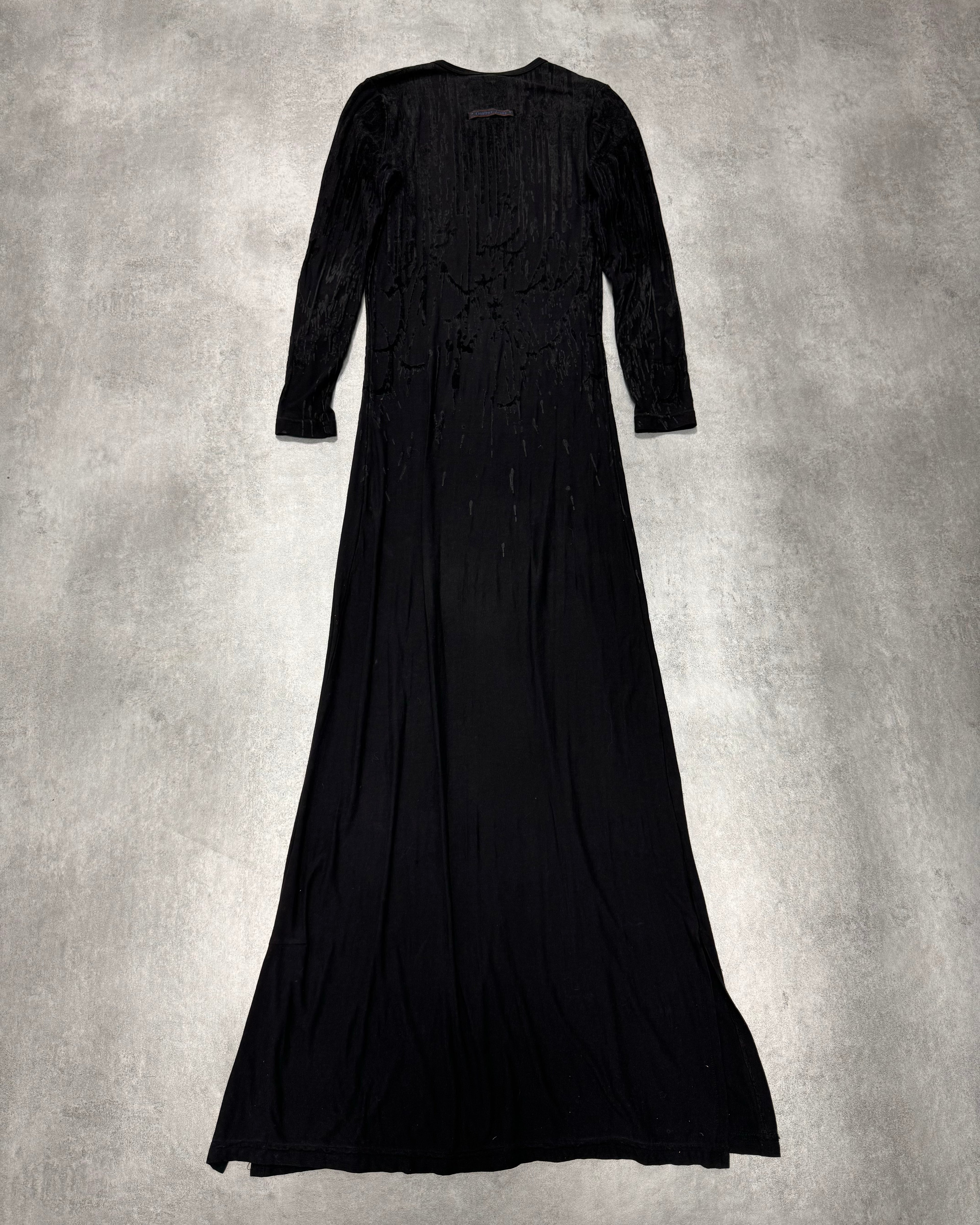 AW1998 Jean Paul Gaultier Blood Drip Black Maxi Dress