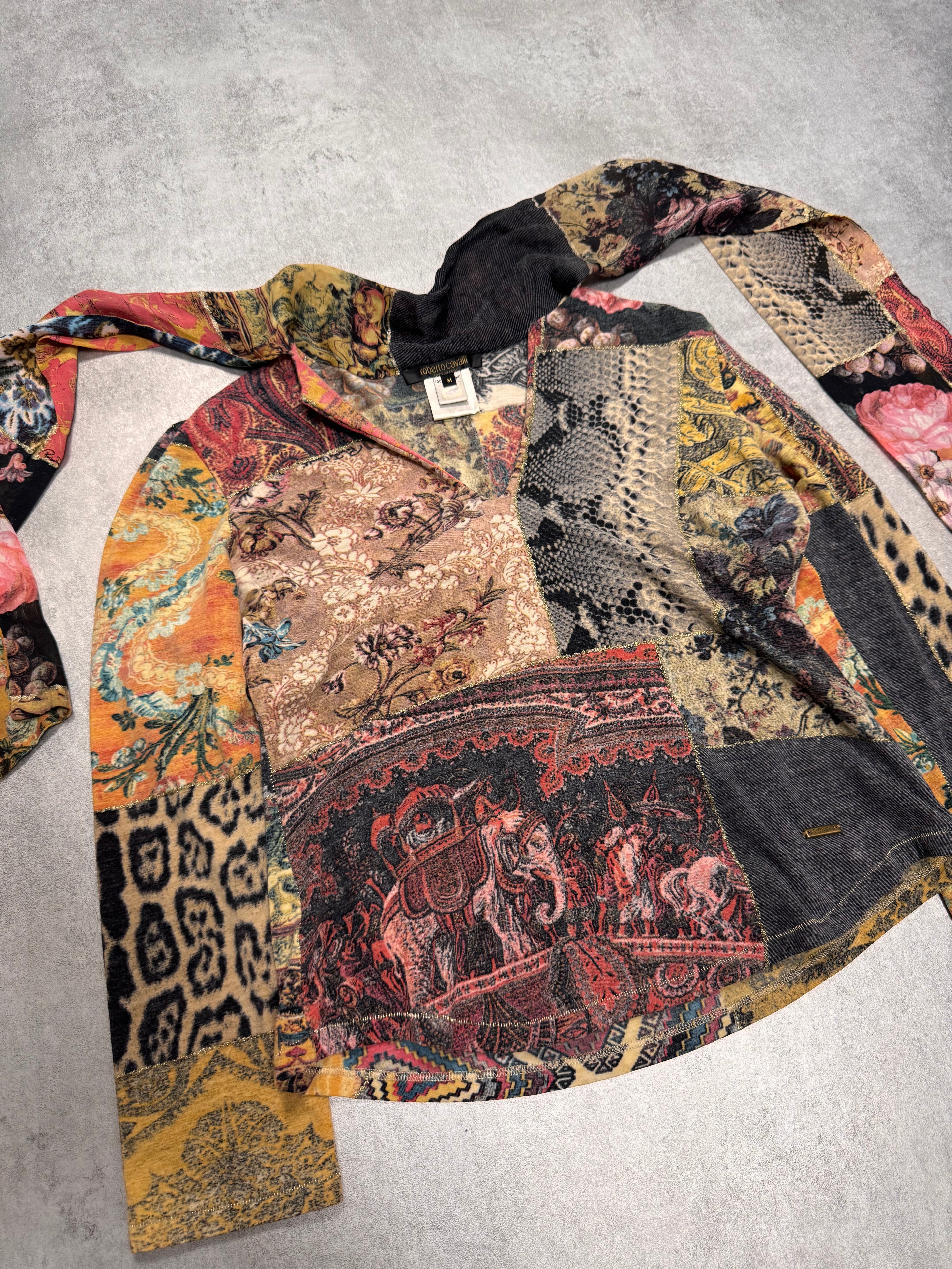 Roberto Cavalli Multi Colorful Print Scarf Top