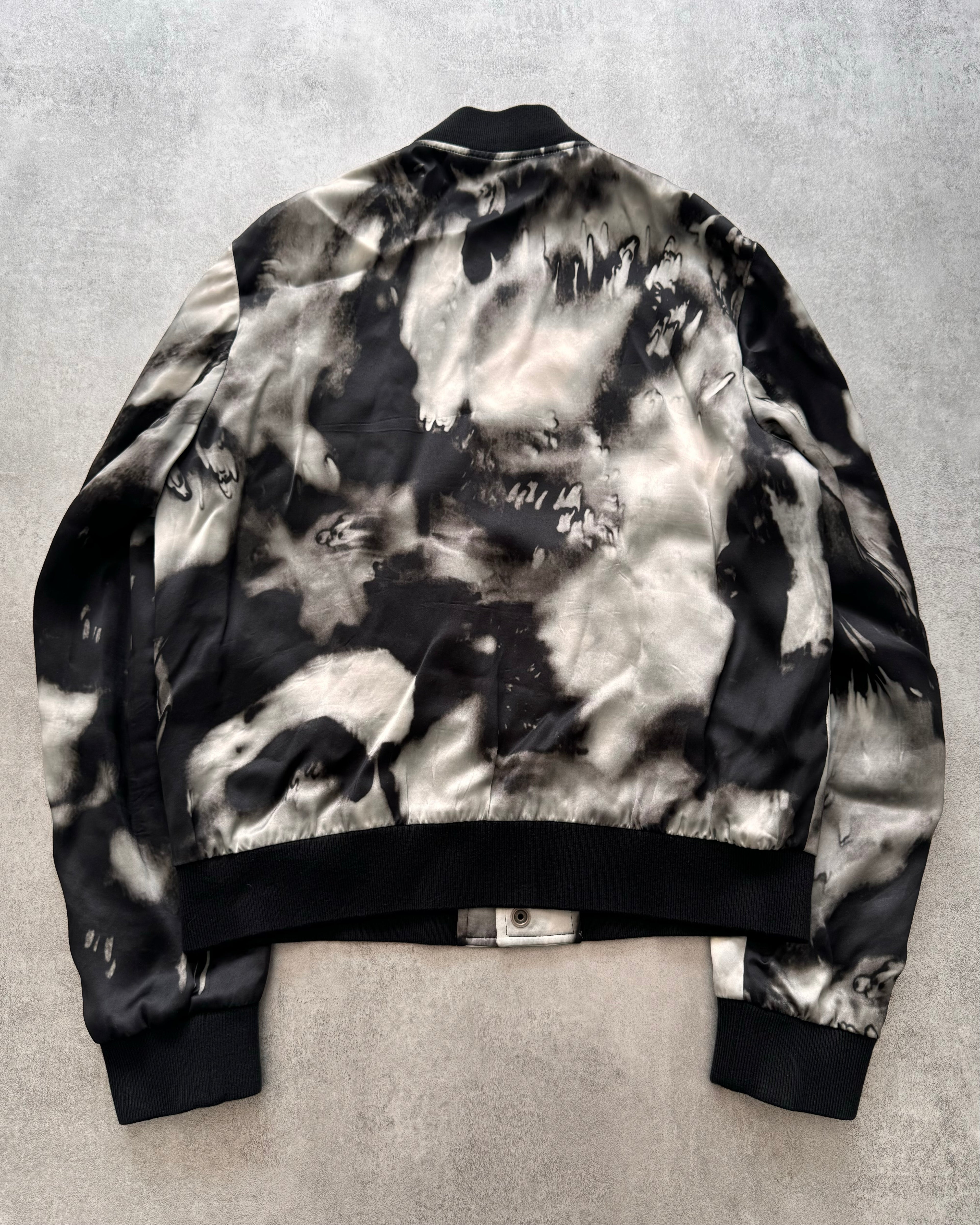 SS2017 Saint Laurent Grey and Black Tie-Dye Bomber Jacket