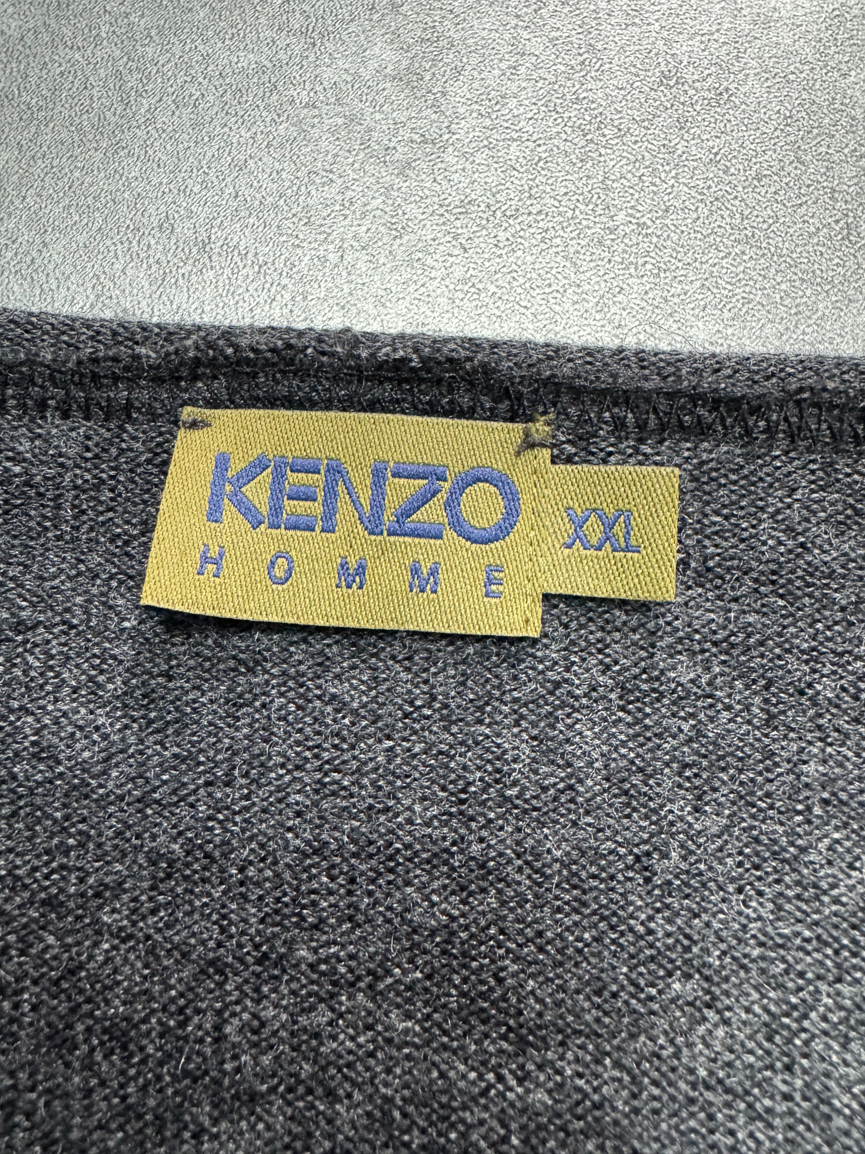 2000s Kenzo Patchworks Wool Grey Sweater
