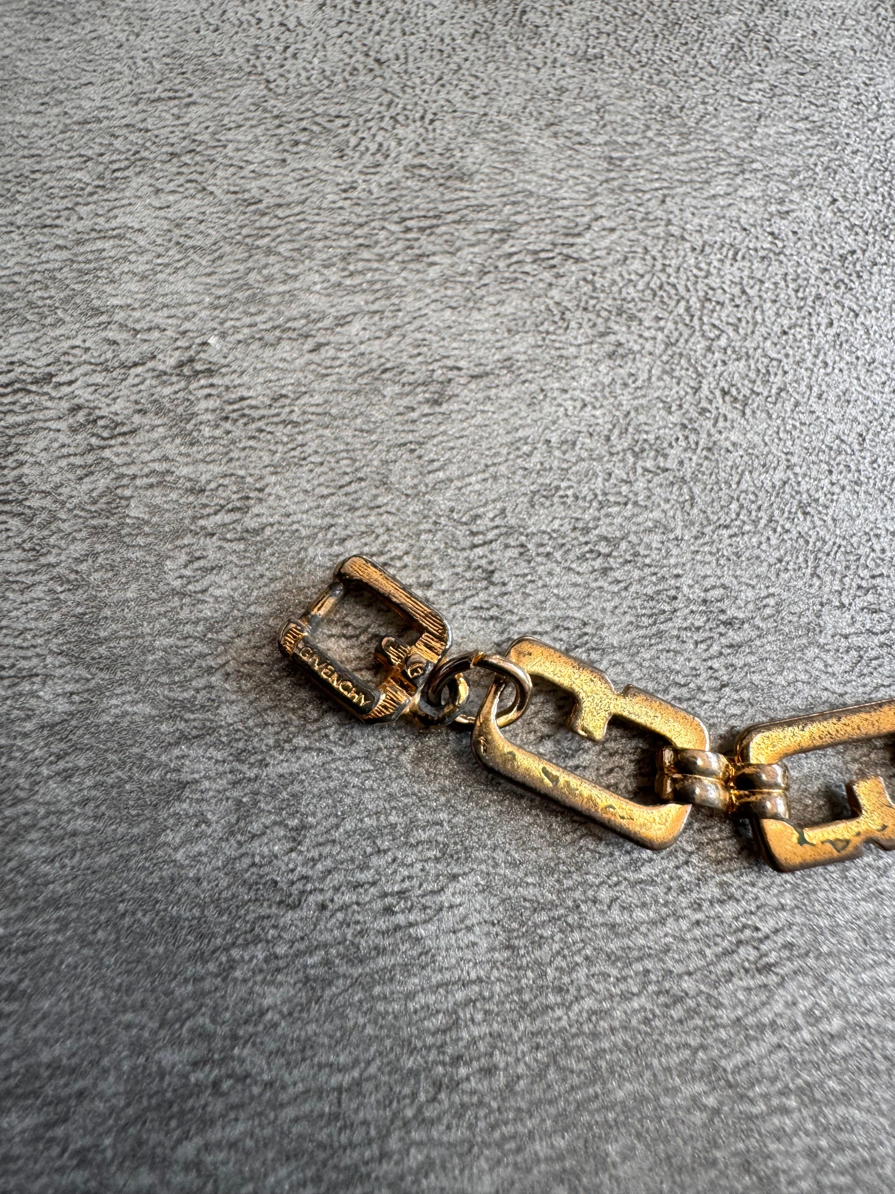 1980s Givenchy Monogram Golden Chain Link Bracelet