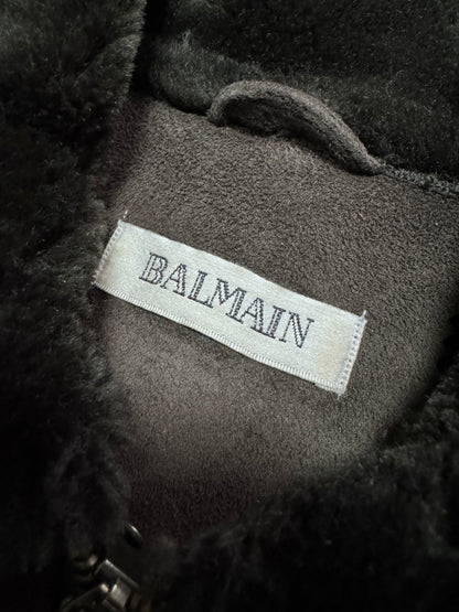 1990s Balmain Faux-Fur Shearling Brown Jacket (M)