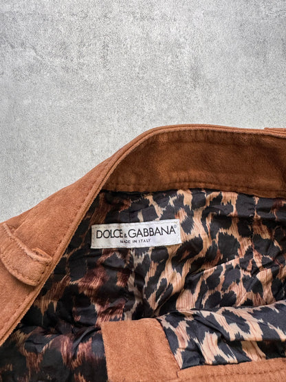 1990s Dolce & Gabbana Clay Suede Biker Pants (XS)