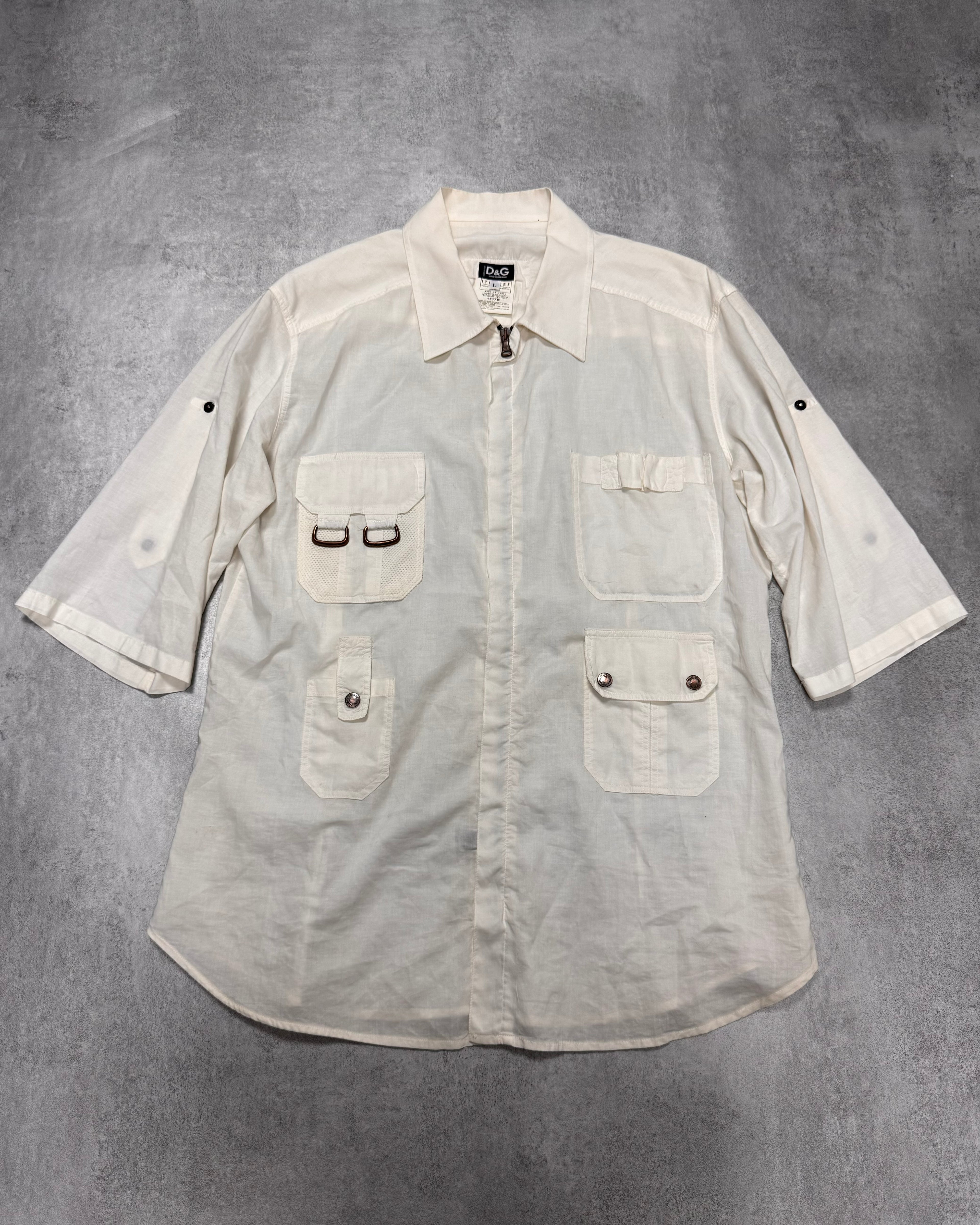 2000s Dolce & Gabbana Cargo Army White Shirt