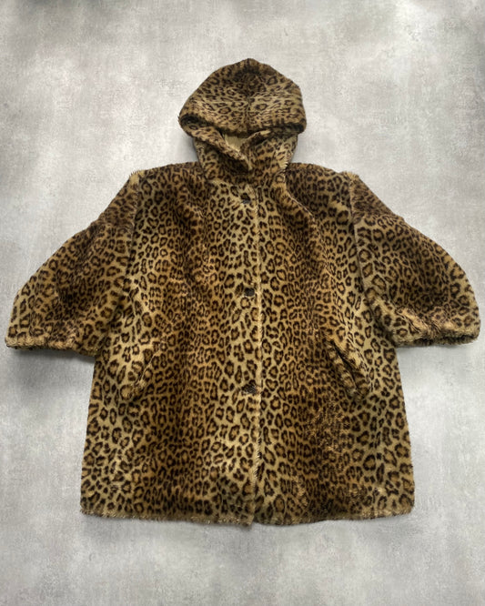 1990s Emporio Armani Panther Faux Fur Coat (S)