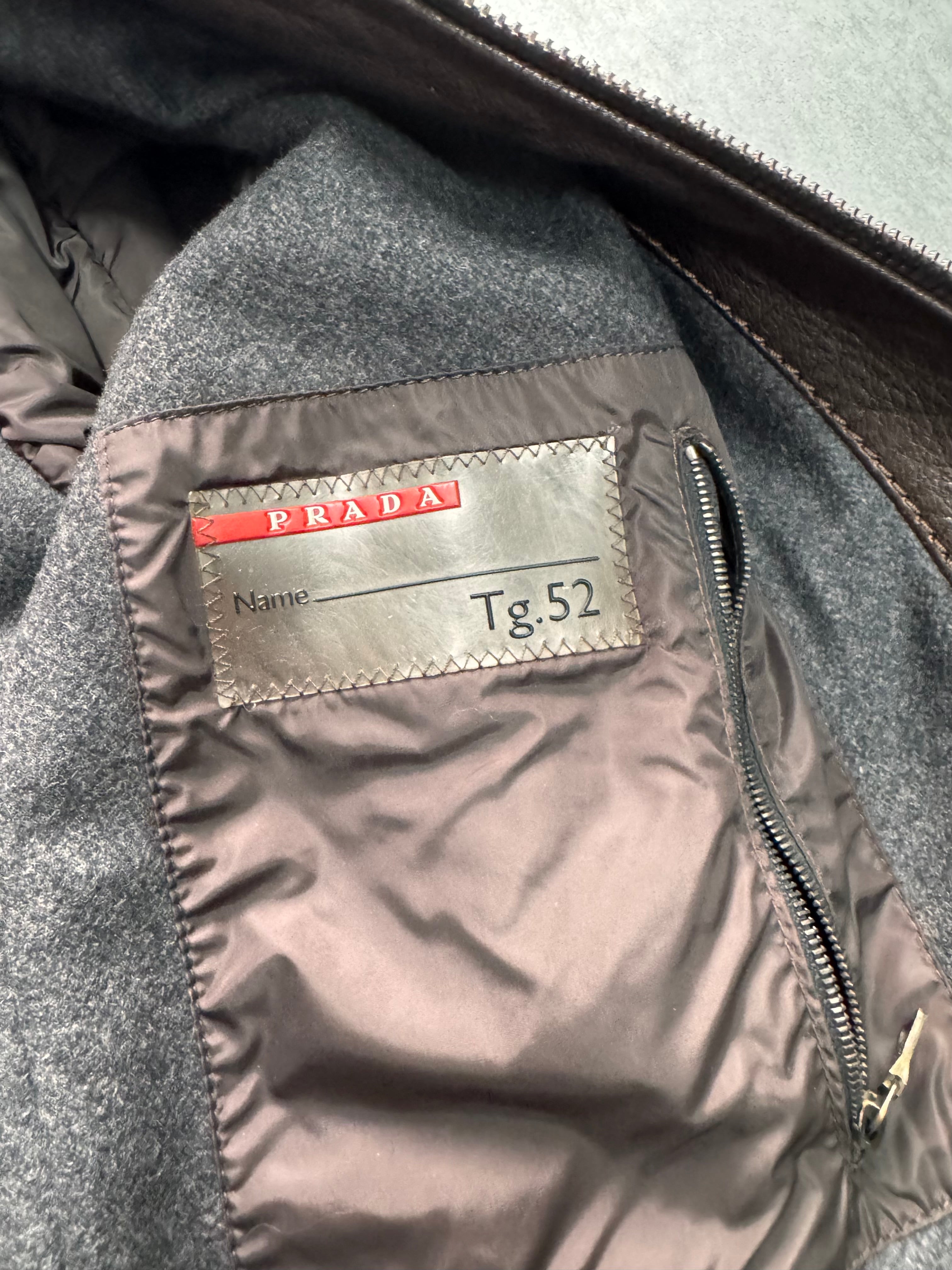 2000s Prada Scarred Heavy Leather Jacket
