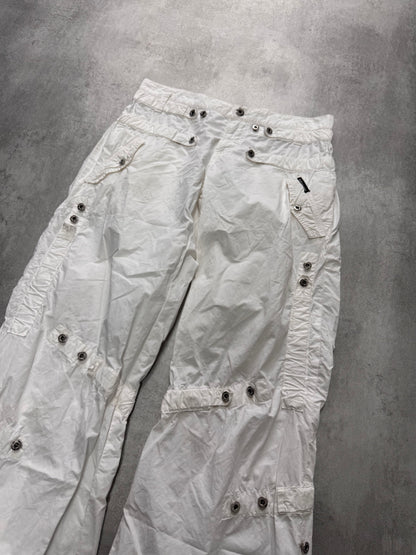 SS2004 Dolce & Gabbana Soft White Cargo Flared Pants (S)