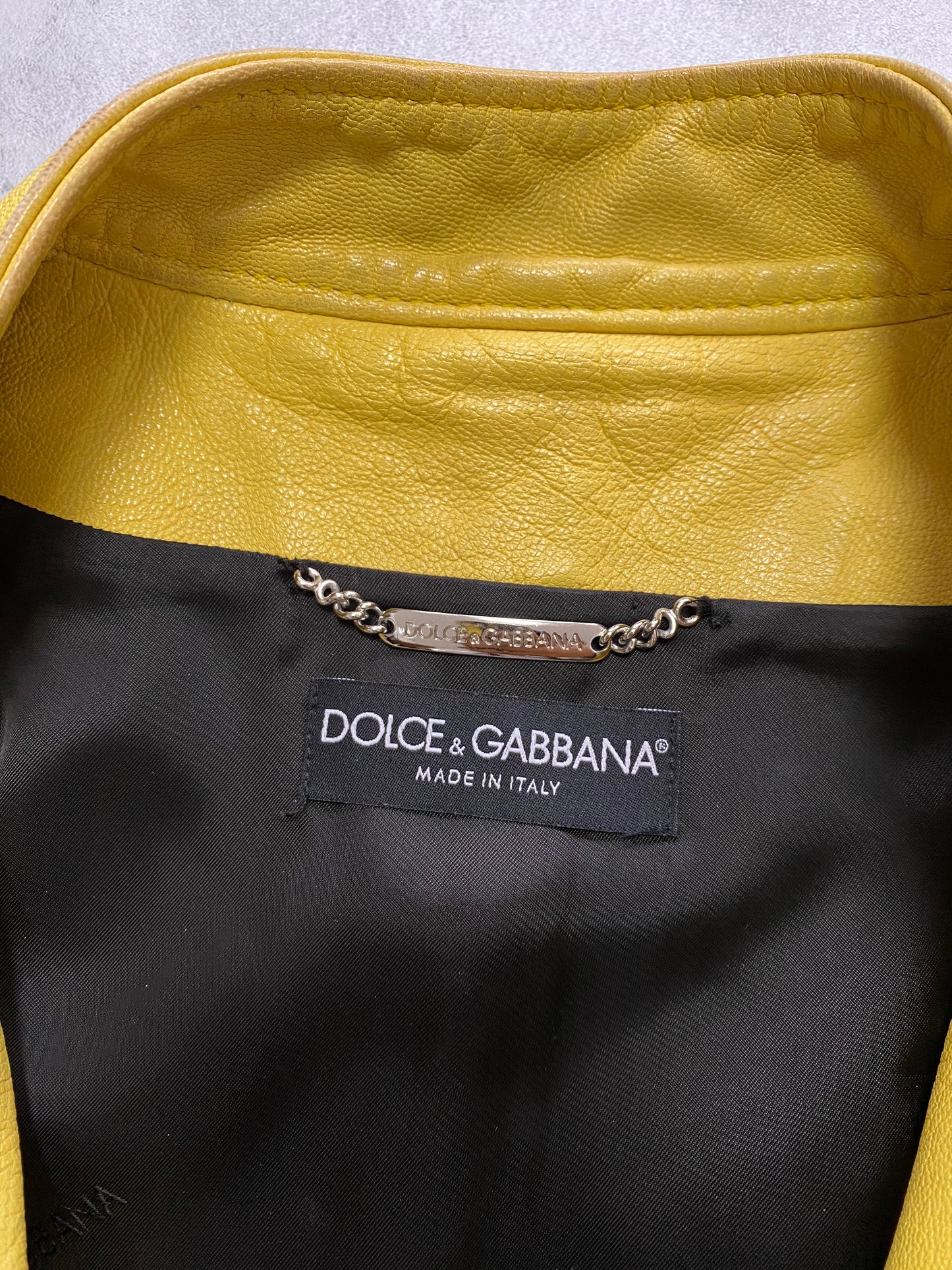 SS2005 Dolce &amp; Gabbana 黄色山羊皮夹克 (XS/S)