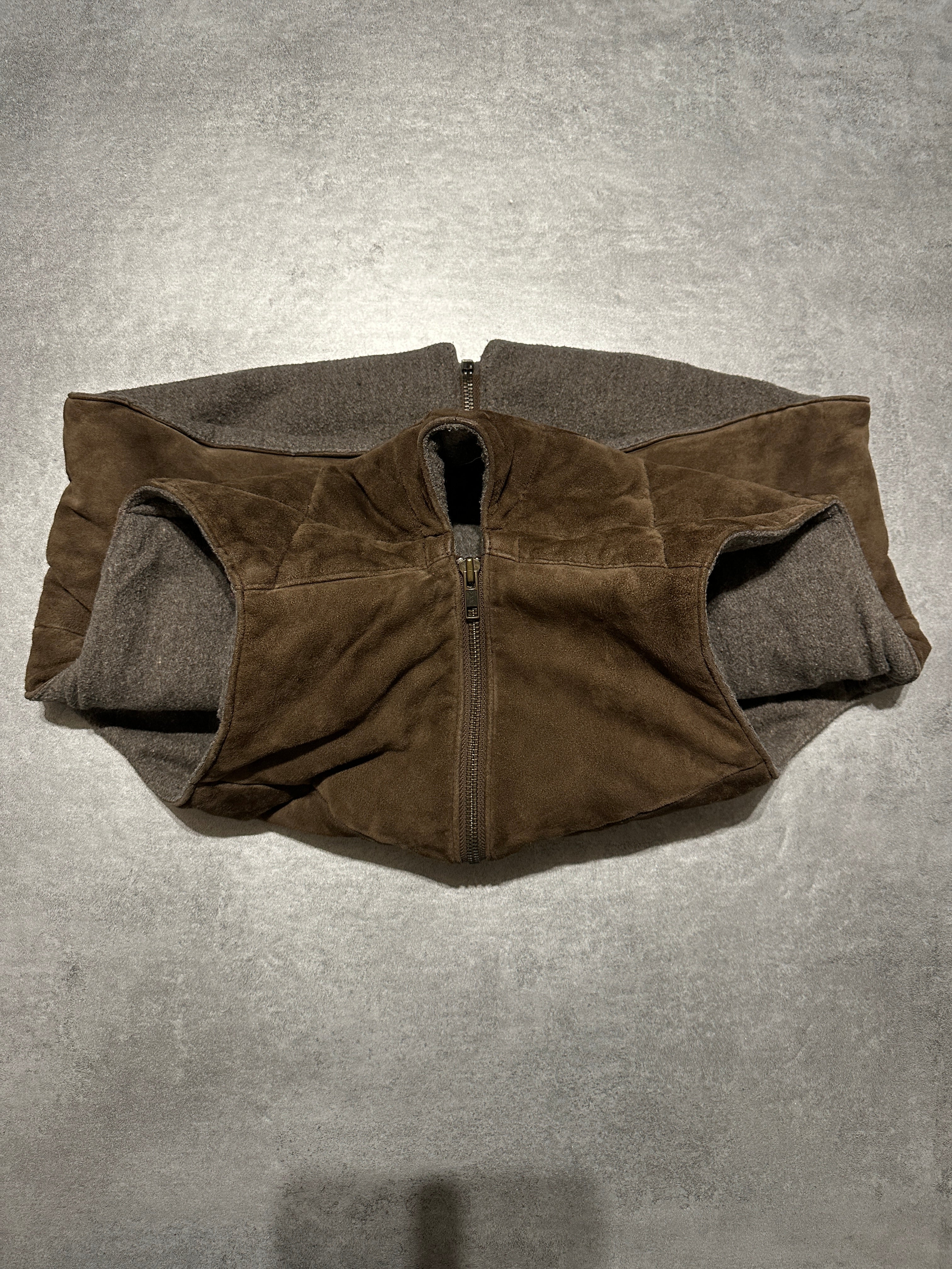 1990s Emporio Armani Suede Brown Leather Vest