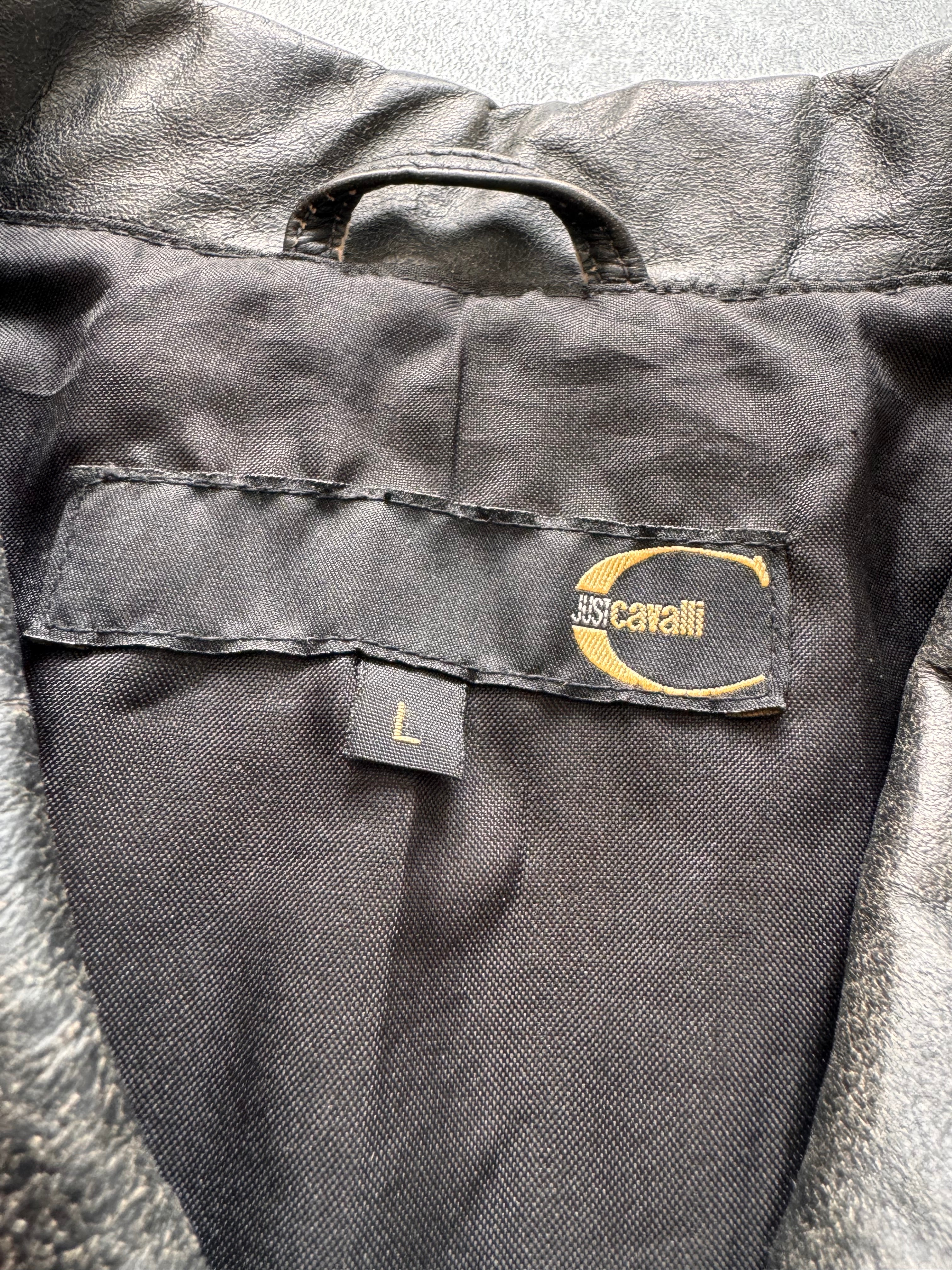 2000s Cavalli Brut Raw Leather Jacket