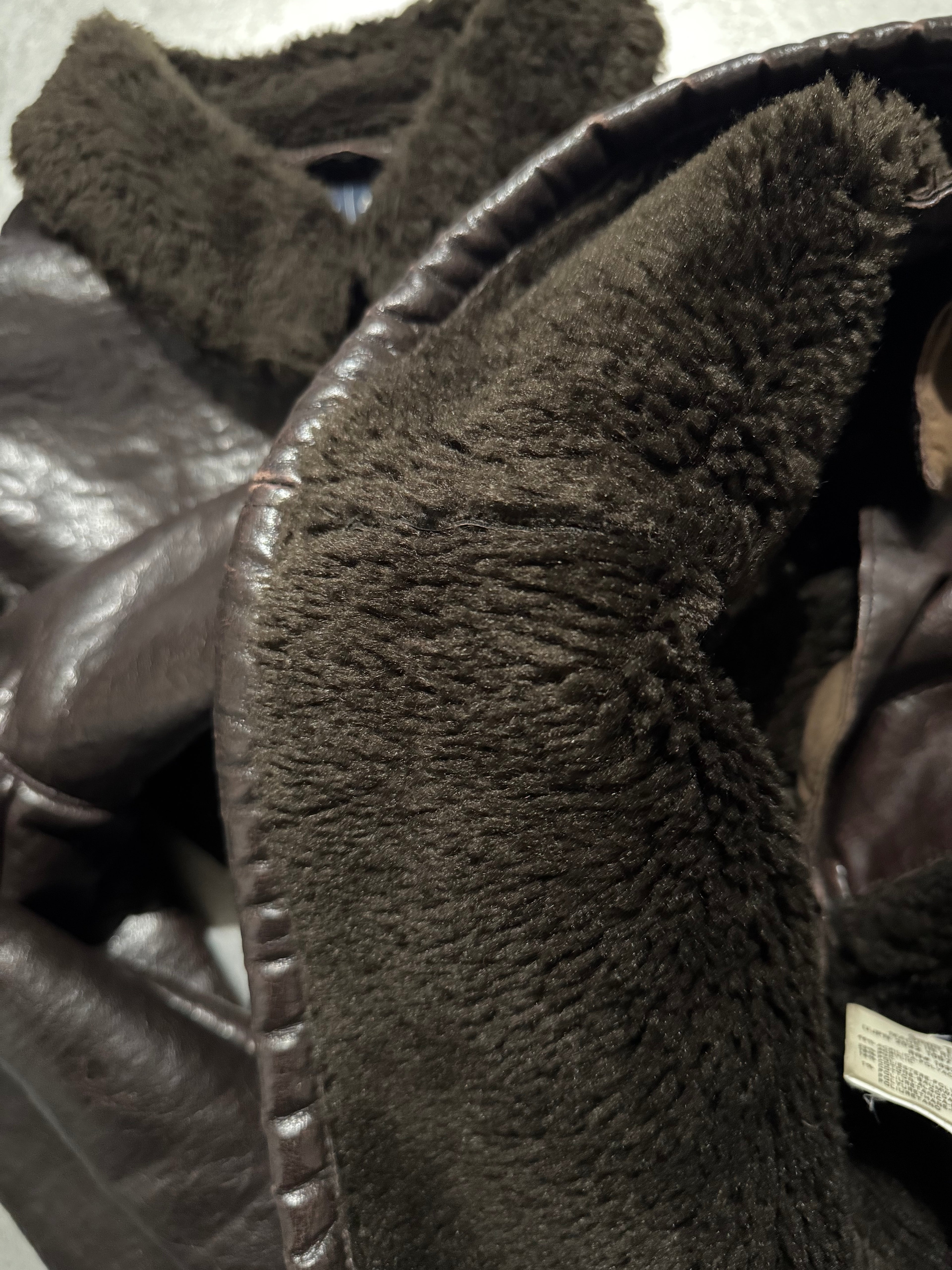 2000s Armani Shearling Effect Brown Jacket