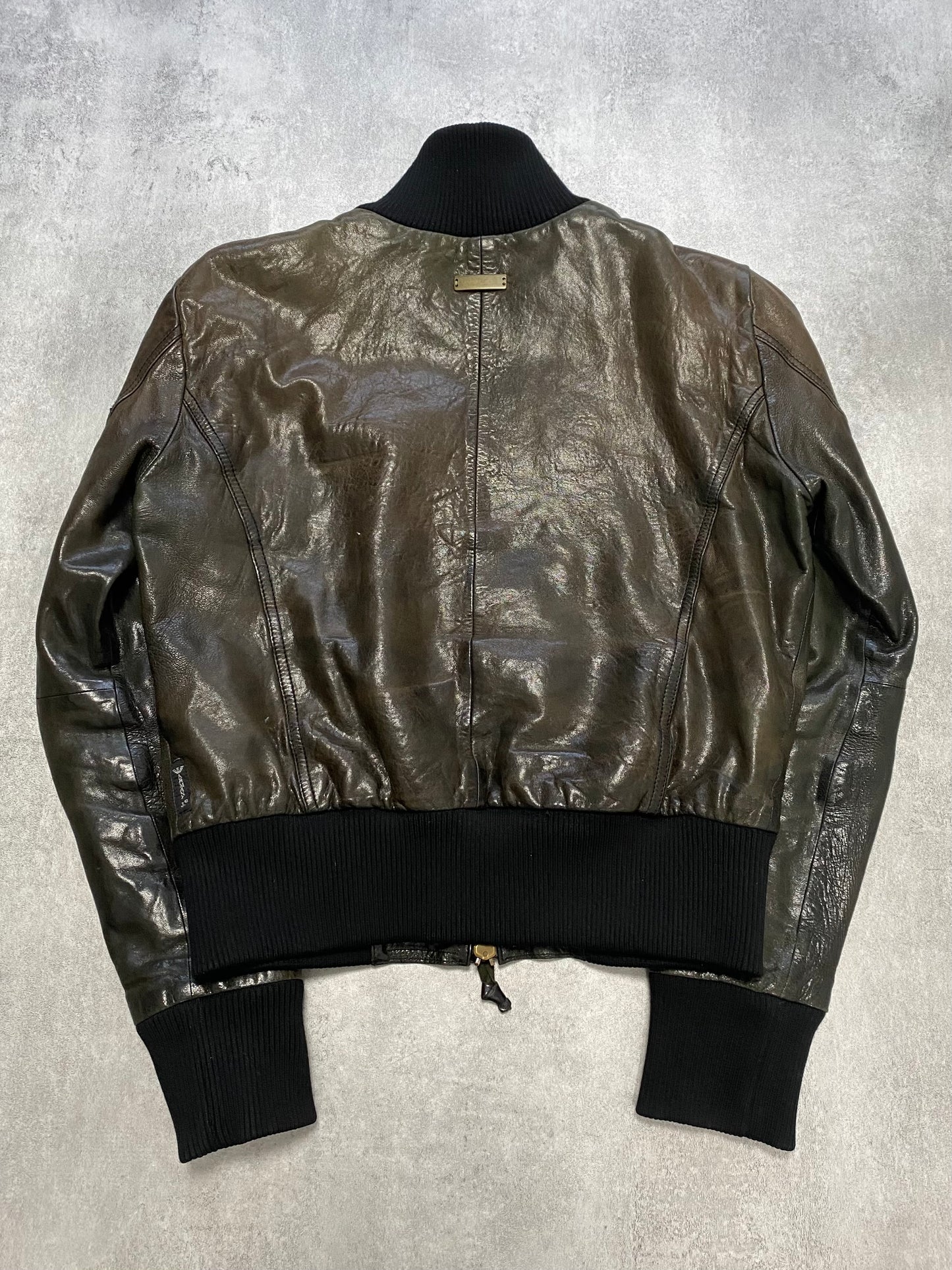 Armani Deep Forest Leather Jacket (XS/S)