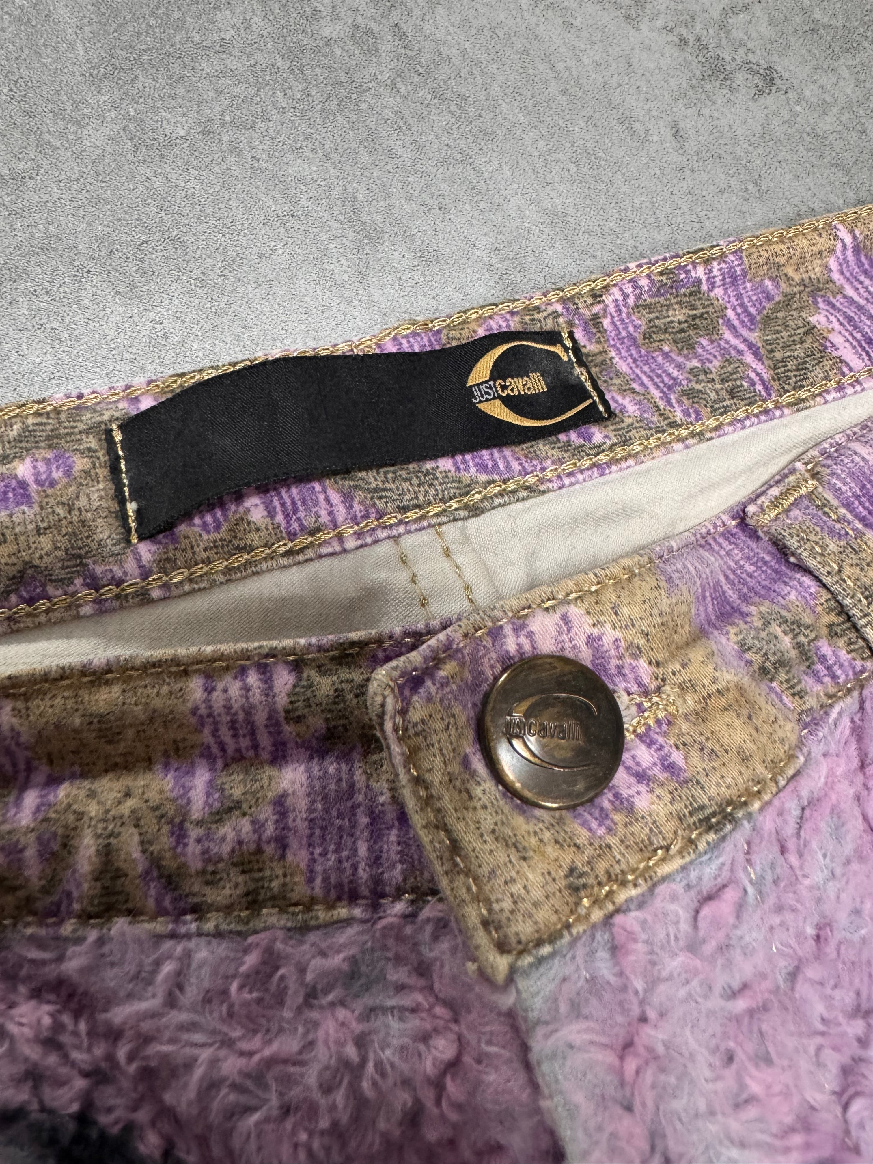 SS2005 Just Cavalli Fur Mountain Peninsula Purple Pink Pants