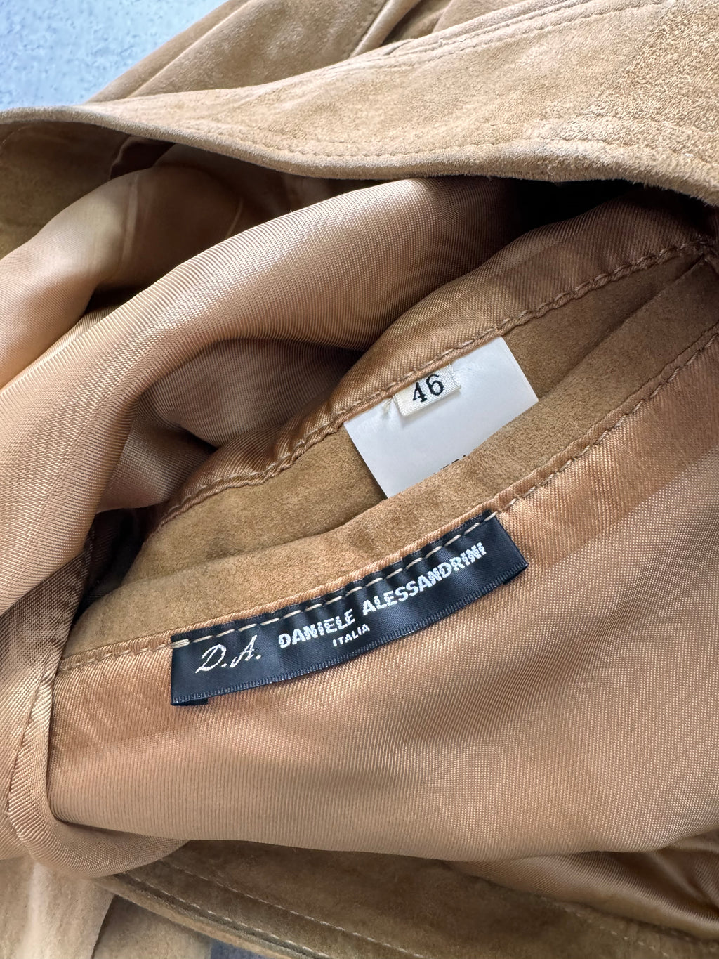 Daniele Alessandrini Caramel Suede Biker Jacket