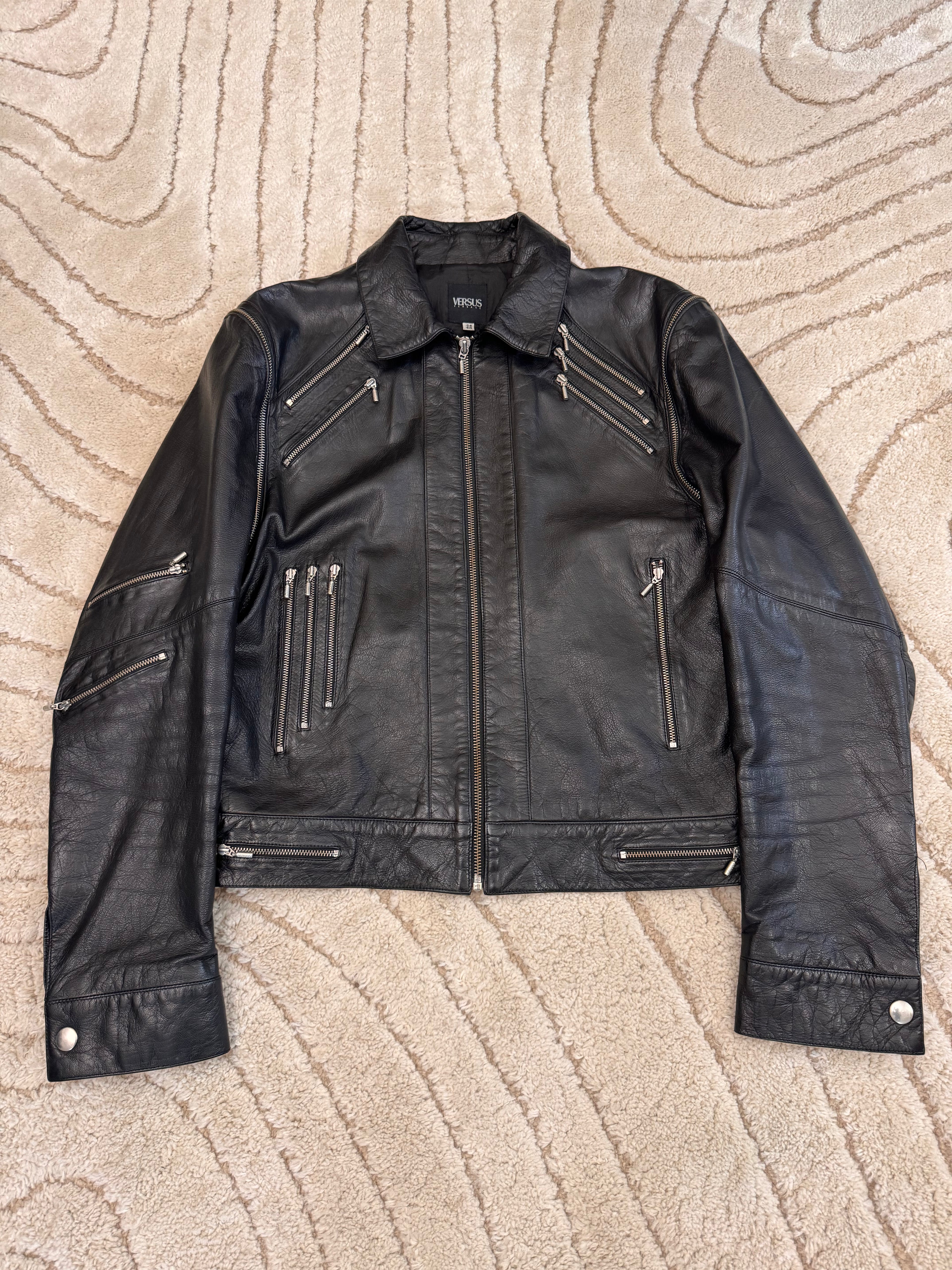 Versace MJ Multi-Zip Leather Jacket (M)