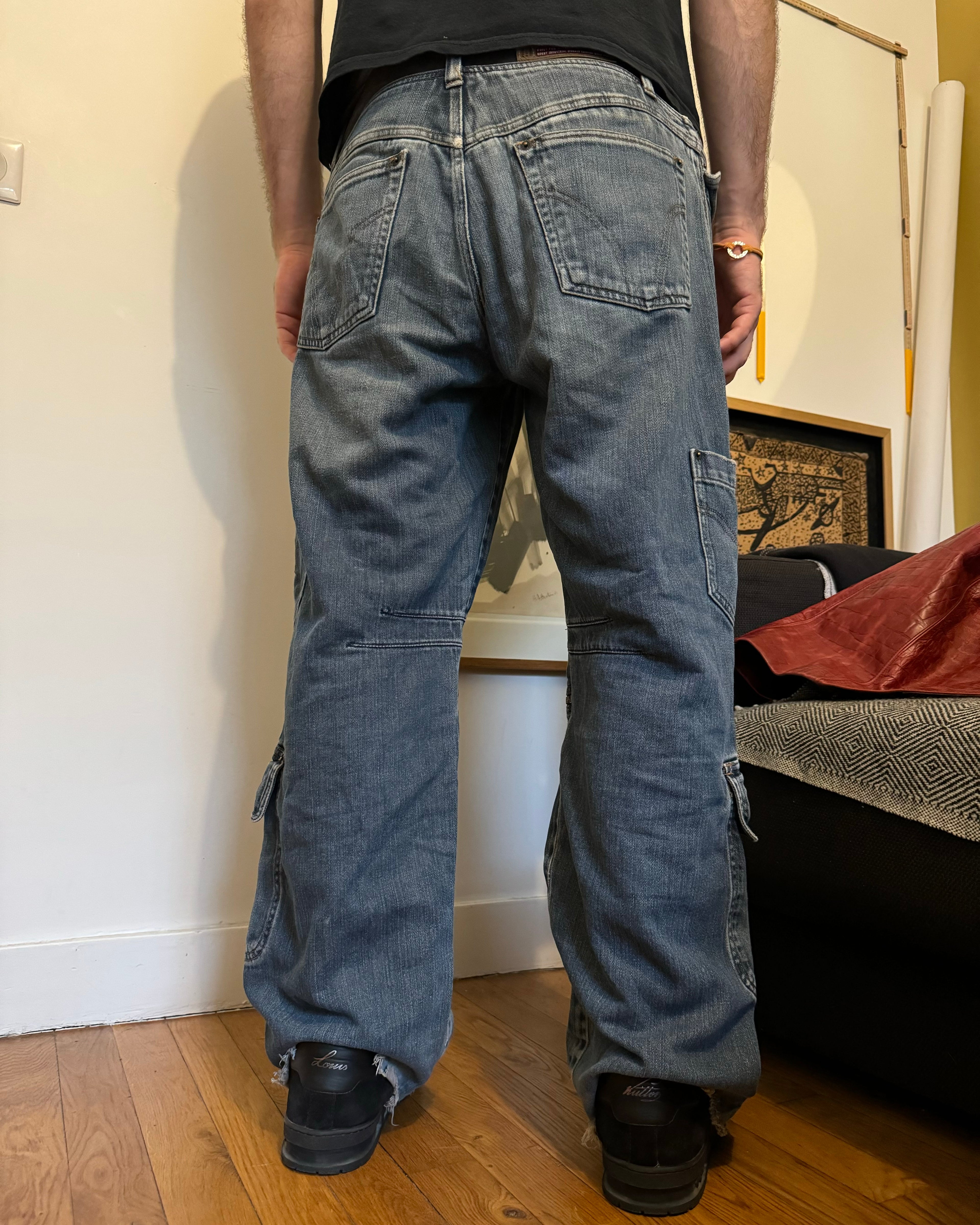 AW2003 Dolce & Gabbana Waisted Masterpiece Faded Denim Cargo