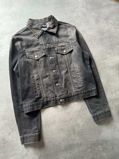 1990s Armani Grey Washed Denim Jacket  (L) - 9