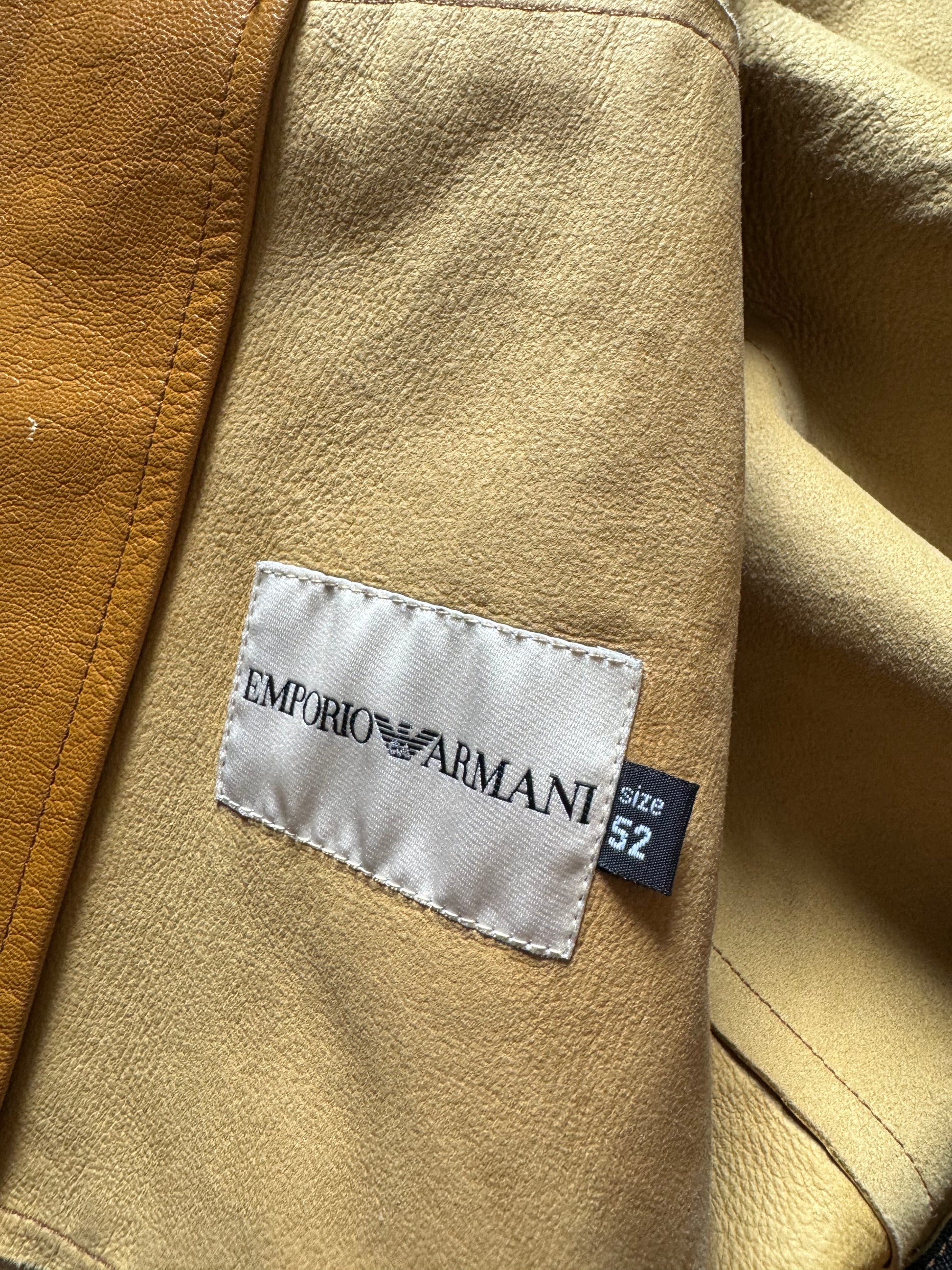 1990s Emporio Armani Pure Camel Leather Jacket (M) - 6