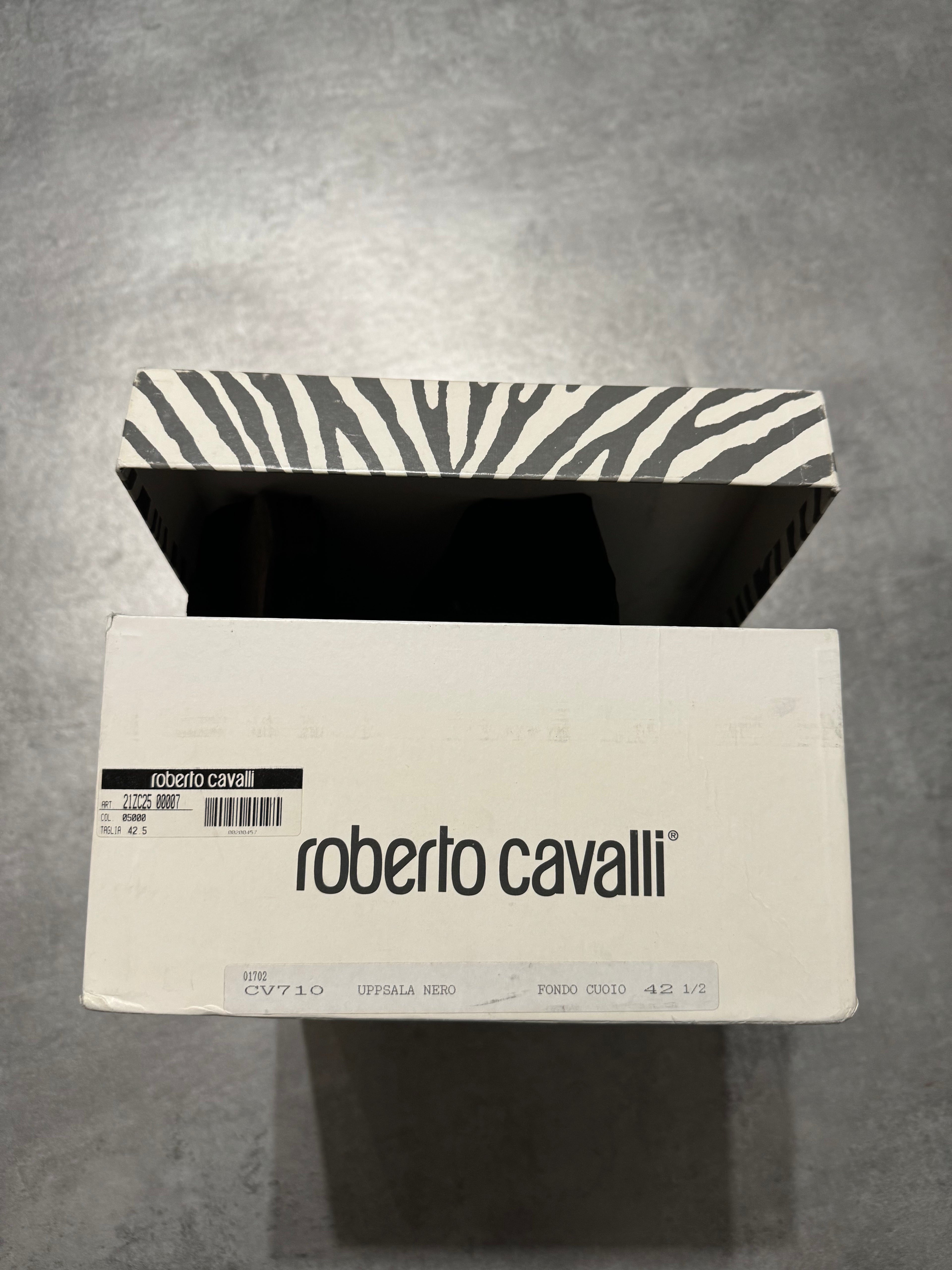 2000s Roberto Cavalli Black Python Leather Rocker Biker Boots (42,5) - 13