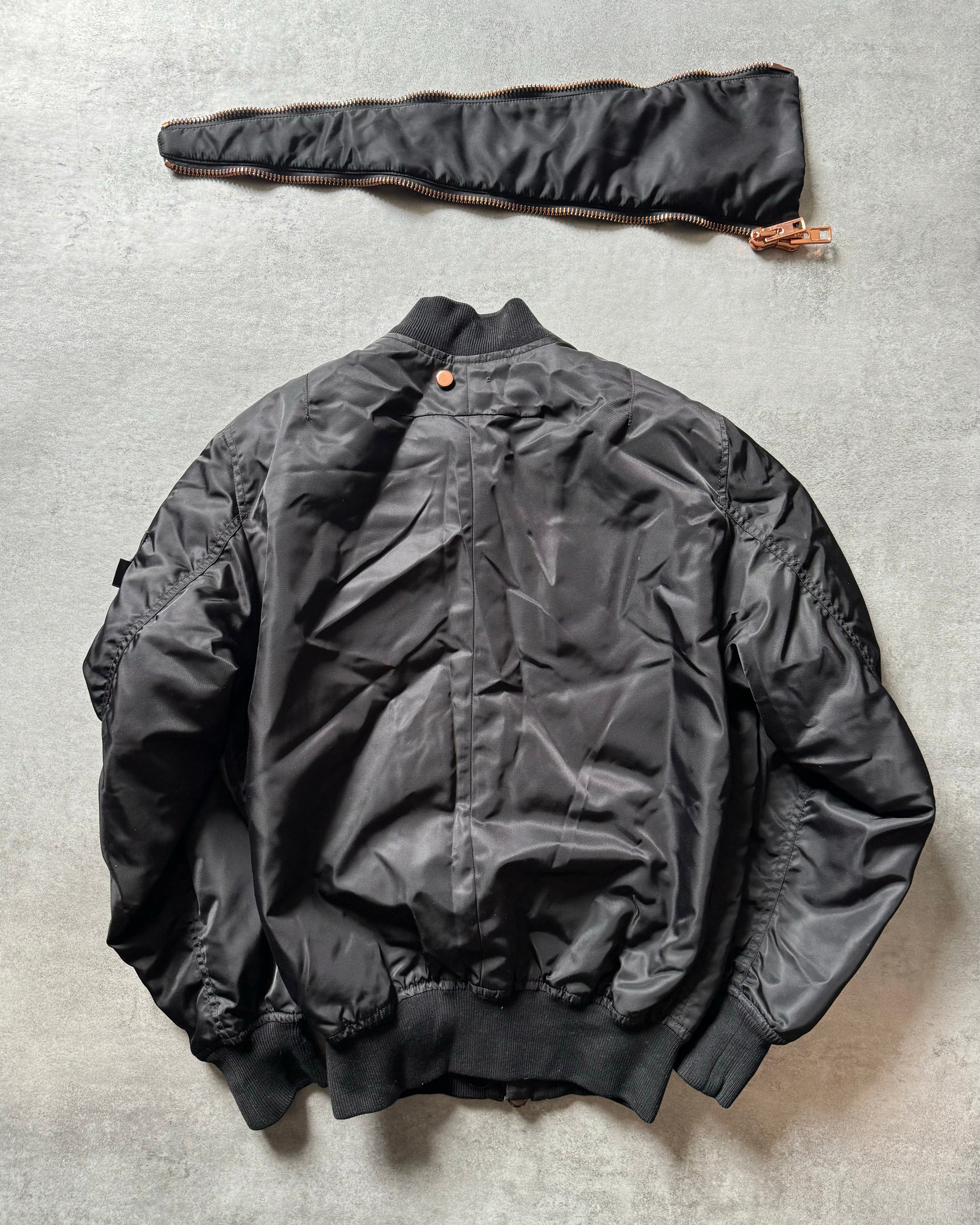 AW2016 Givenchy Podium Black Asymmetrical Zips Bomber Jacket (M) - 7