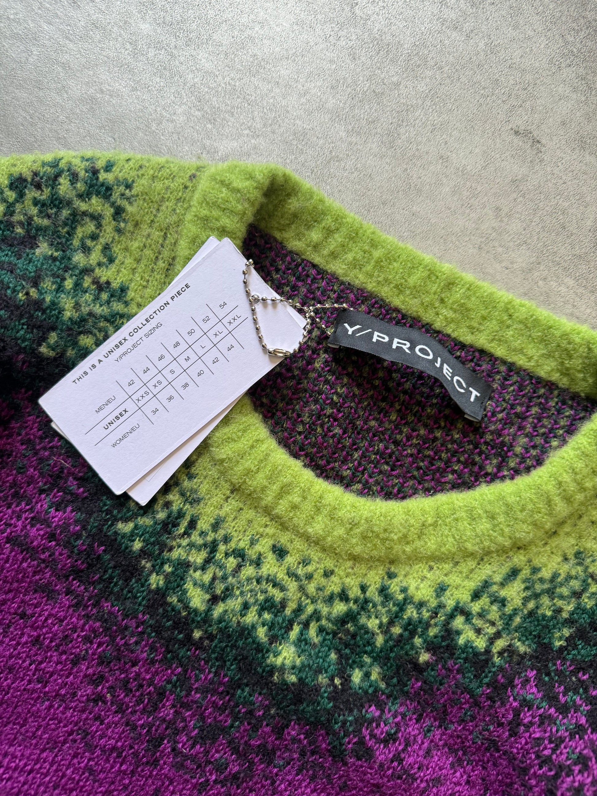 Y/Project Gradient Green Purple Knit Sweater (S) - 10