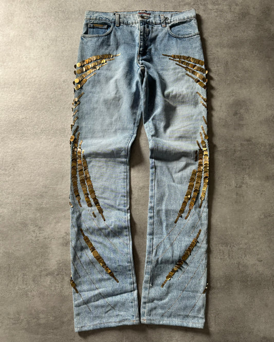 AW1998 Roberto Cavalli Sample Disco Wings Denim Jeans (M) - 1