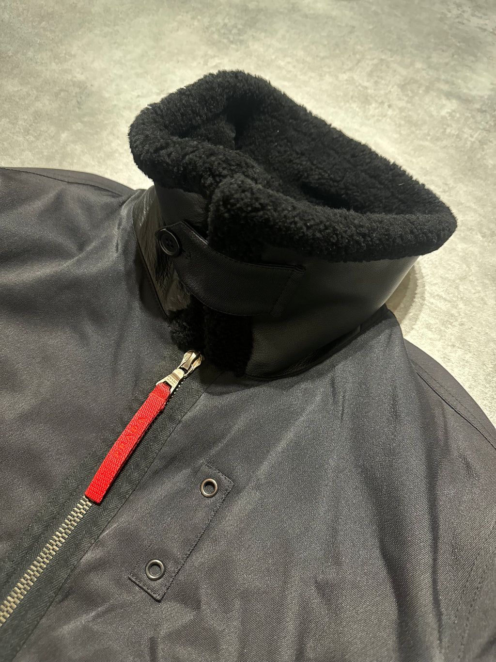 2000s Prada Black Aviator Cozy Bomber Jacket (L) - 6