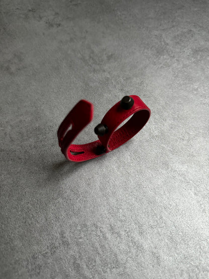 Balenciaga Arena Wrap Red Leather Bracelet (OS) - 2