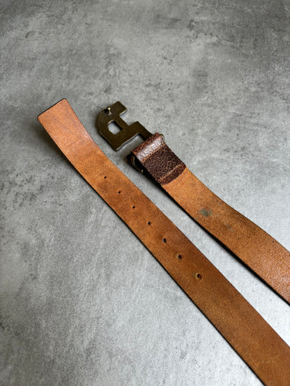 2010s Armani Cracked Brown Leather Belt (OS) - 5