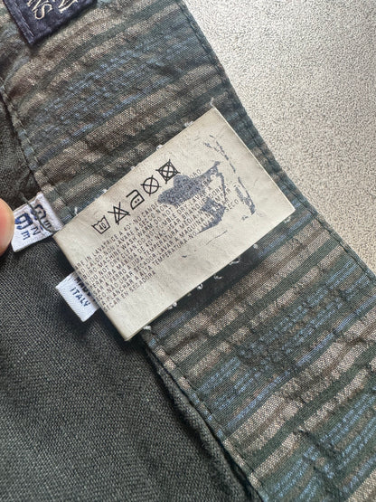 2000s Armani Olive Linen Cozy Cargo Pants  (XL) - 8