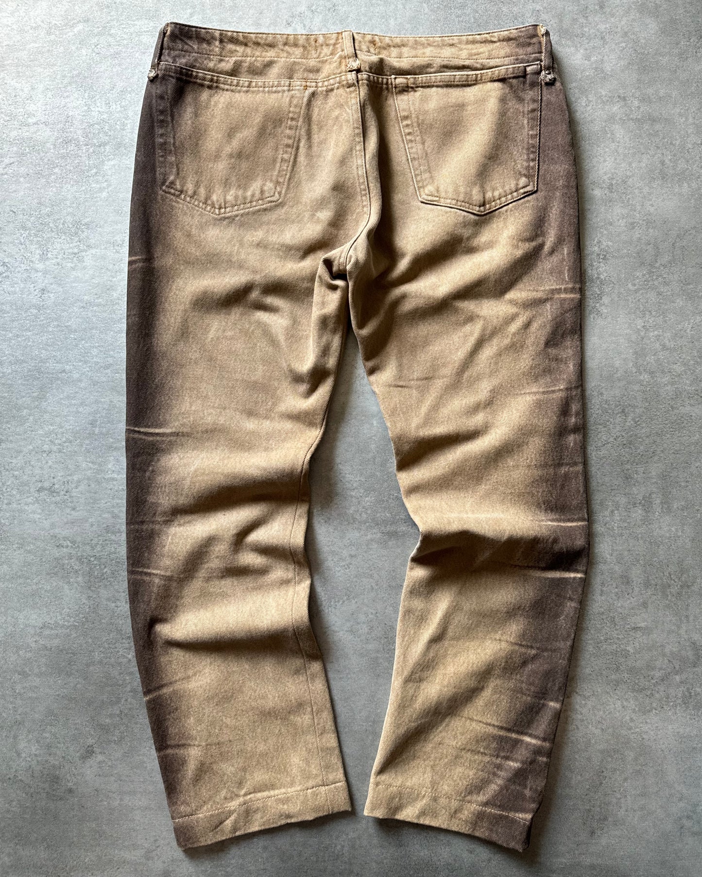 2000s Cavalli Sand Neutral Tern Effect Pants (L) - 4