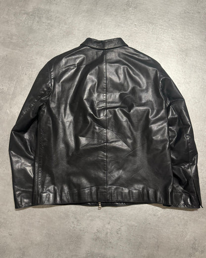 AW1998 Prada Black Minimalist Pure Leather Jacket (M/L) - 2