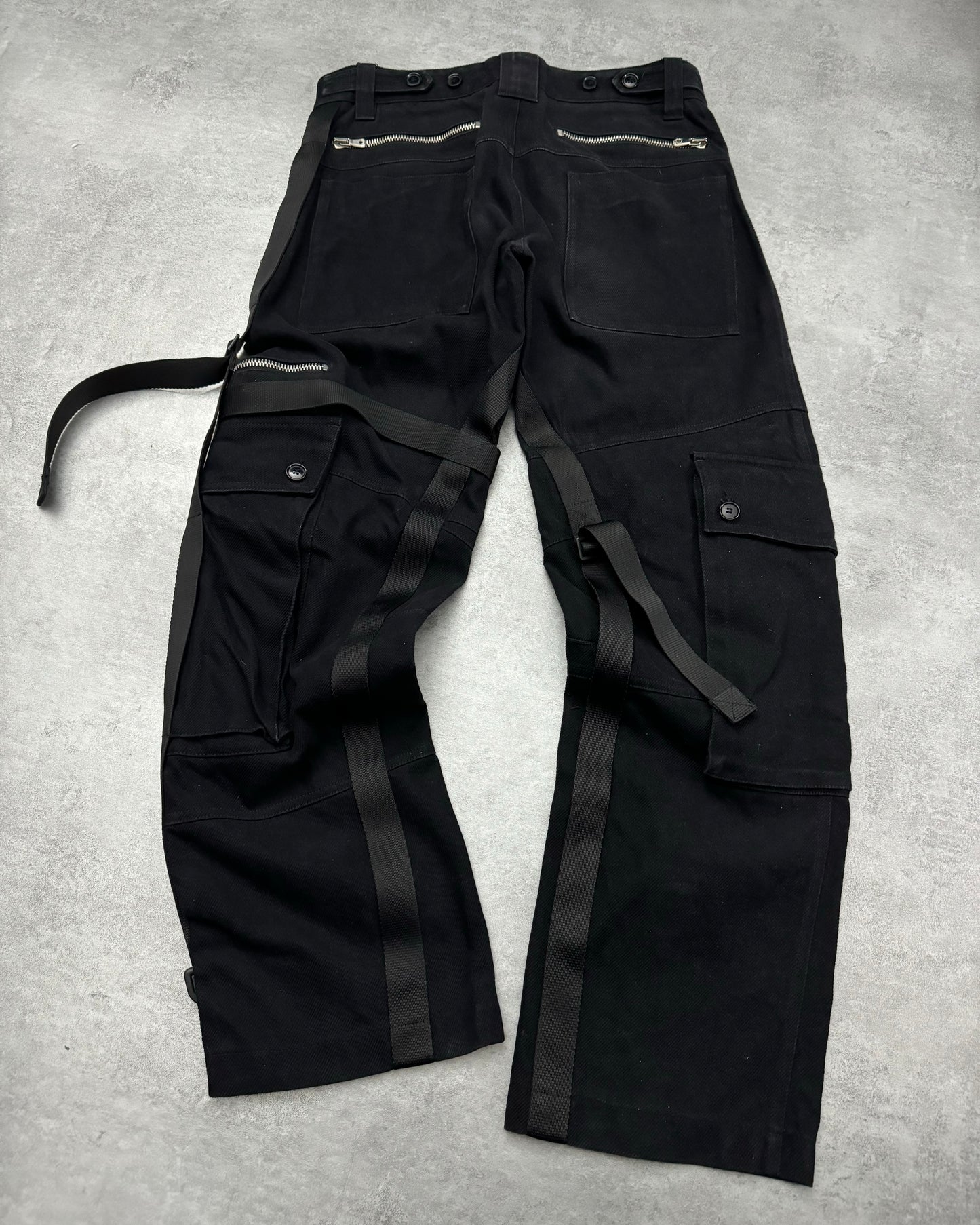 AW2003 Dolce & Gabbana Black Cargo Bondage Military Pants (M) - 3