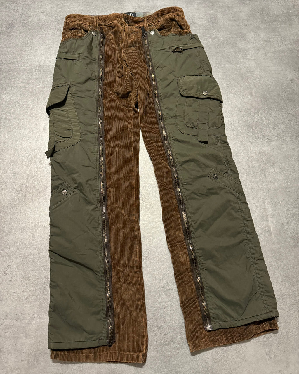 AW2004 Dolce & Gabbana Aviator Full Zip Detachable Cargo Velvet & Nylon Pants (M/L) - 11
