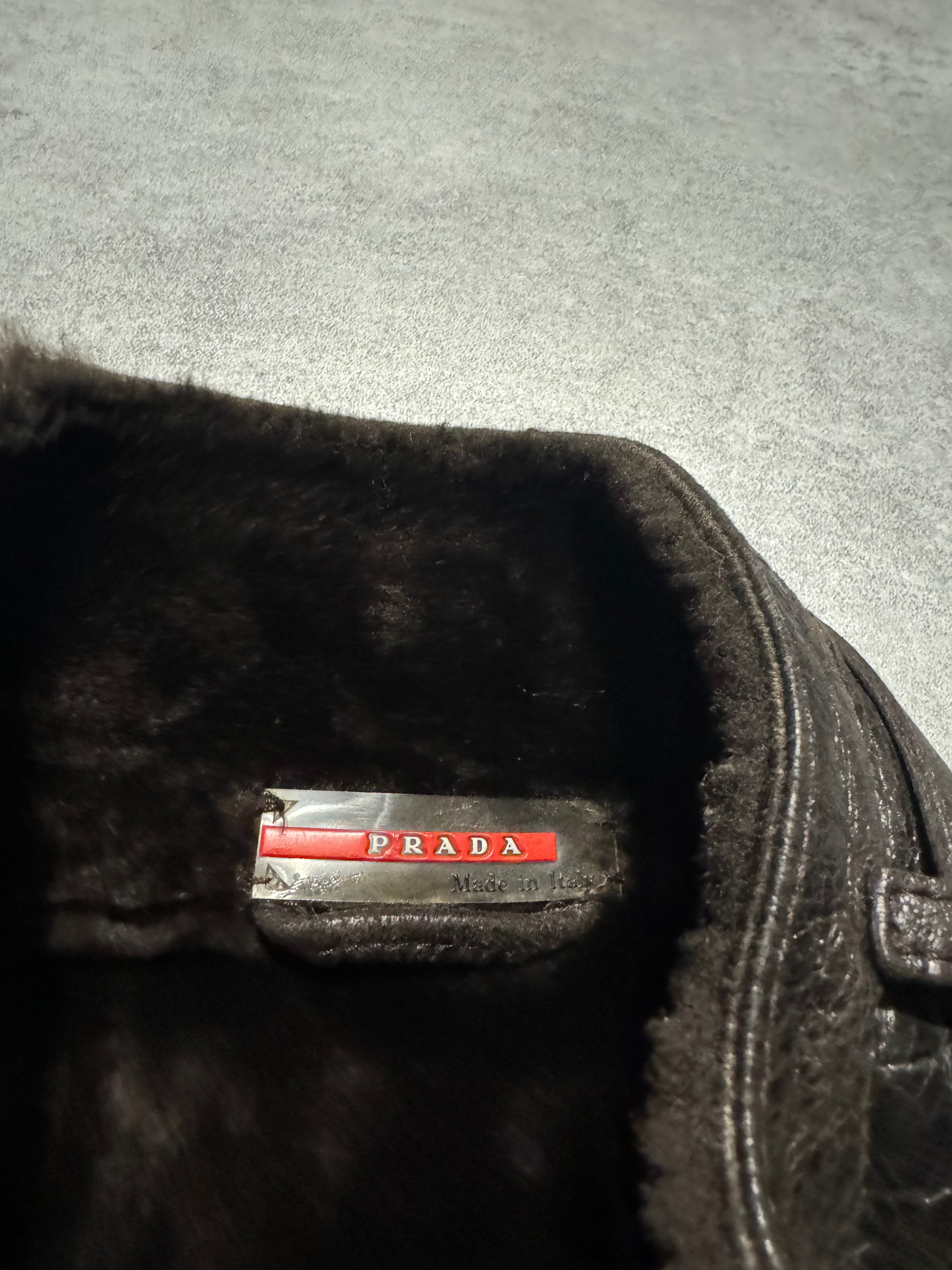 2000s Prada Imperialist Fur Brown Leather Jacket (M) - 8