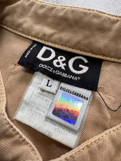 SS2003 Dolce & Gabbana Sleeveless Beige Cargo Combat Jacket (S)