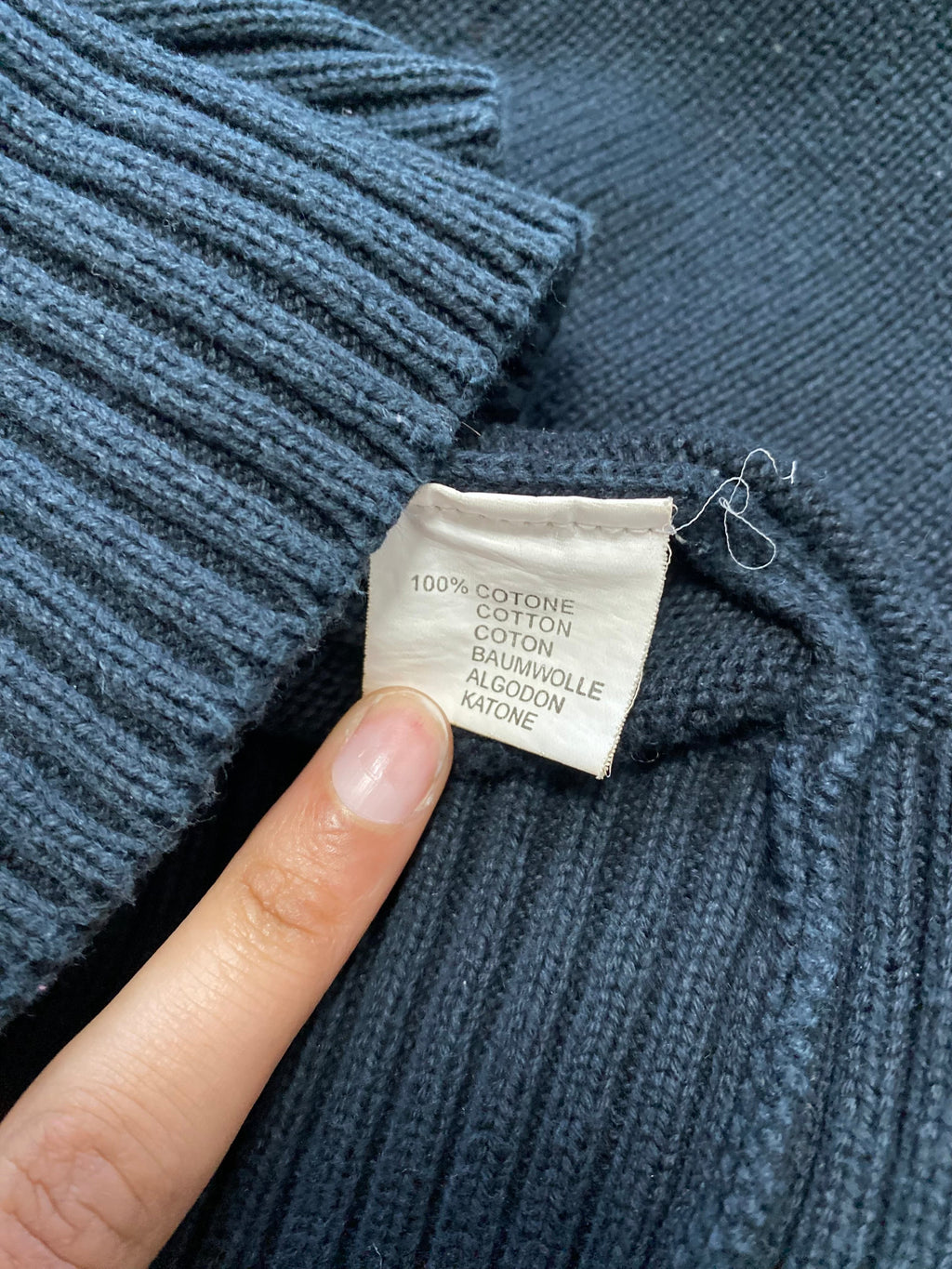 Armani Class Navy 拉链毛衣（L）