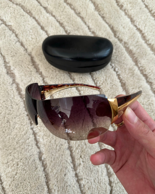 1990s Prada Google Golden Sunglasses