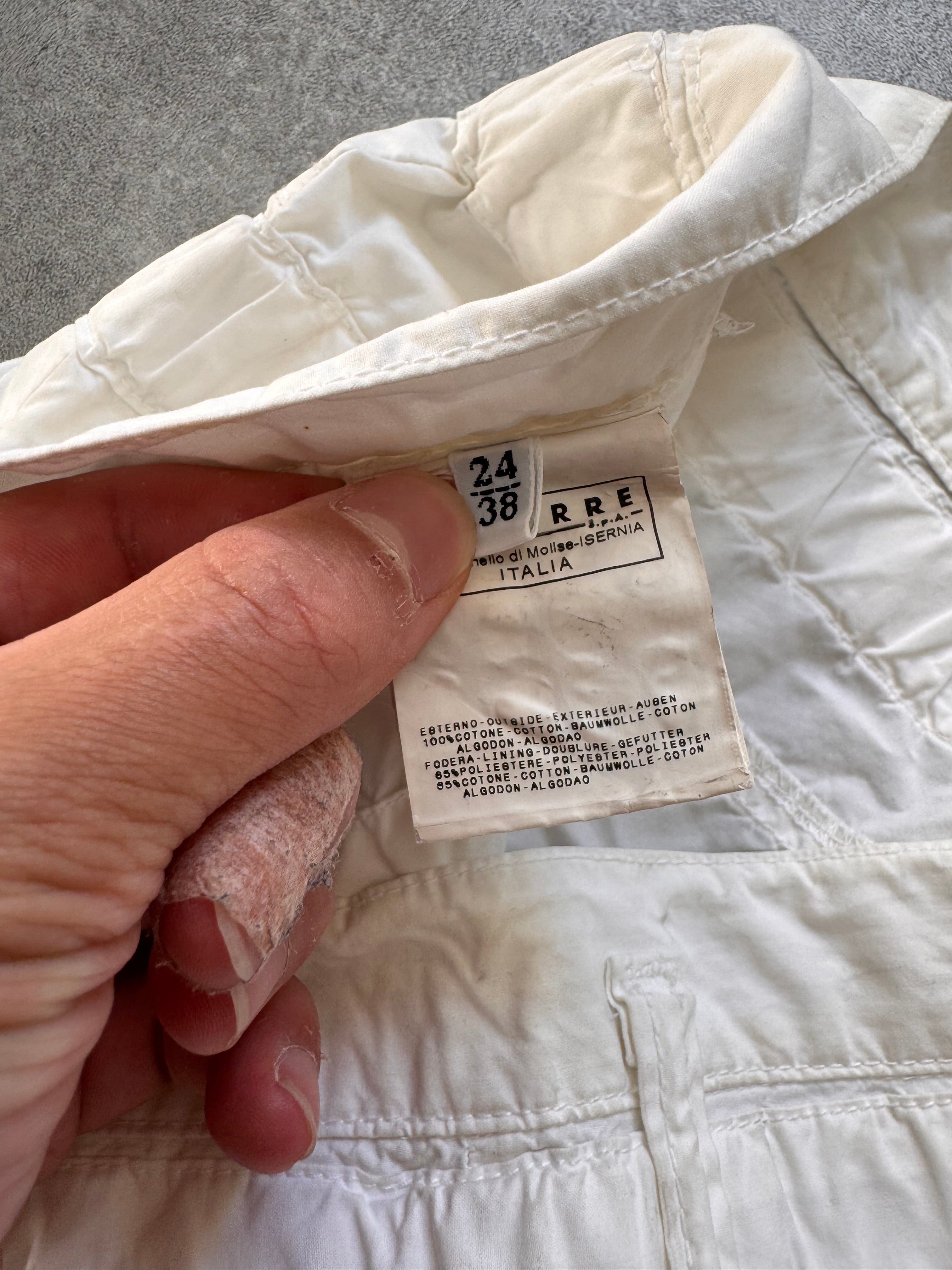 SS2004 Dolce & Gabbana Soft White Cargo Flared Pants