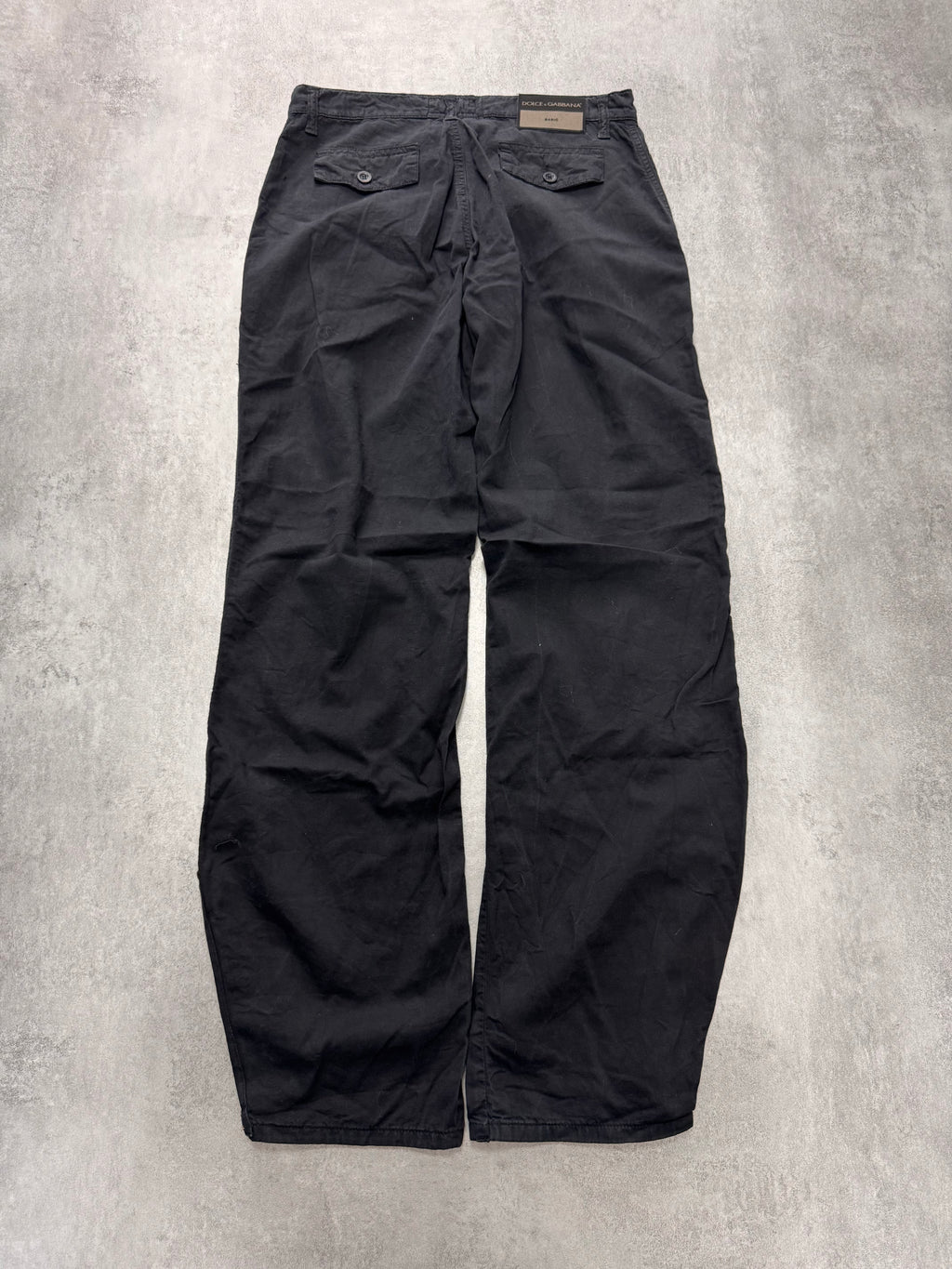 2000s Dolce & Gabbana Basic Studded Cargo Black Pants
