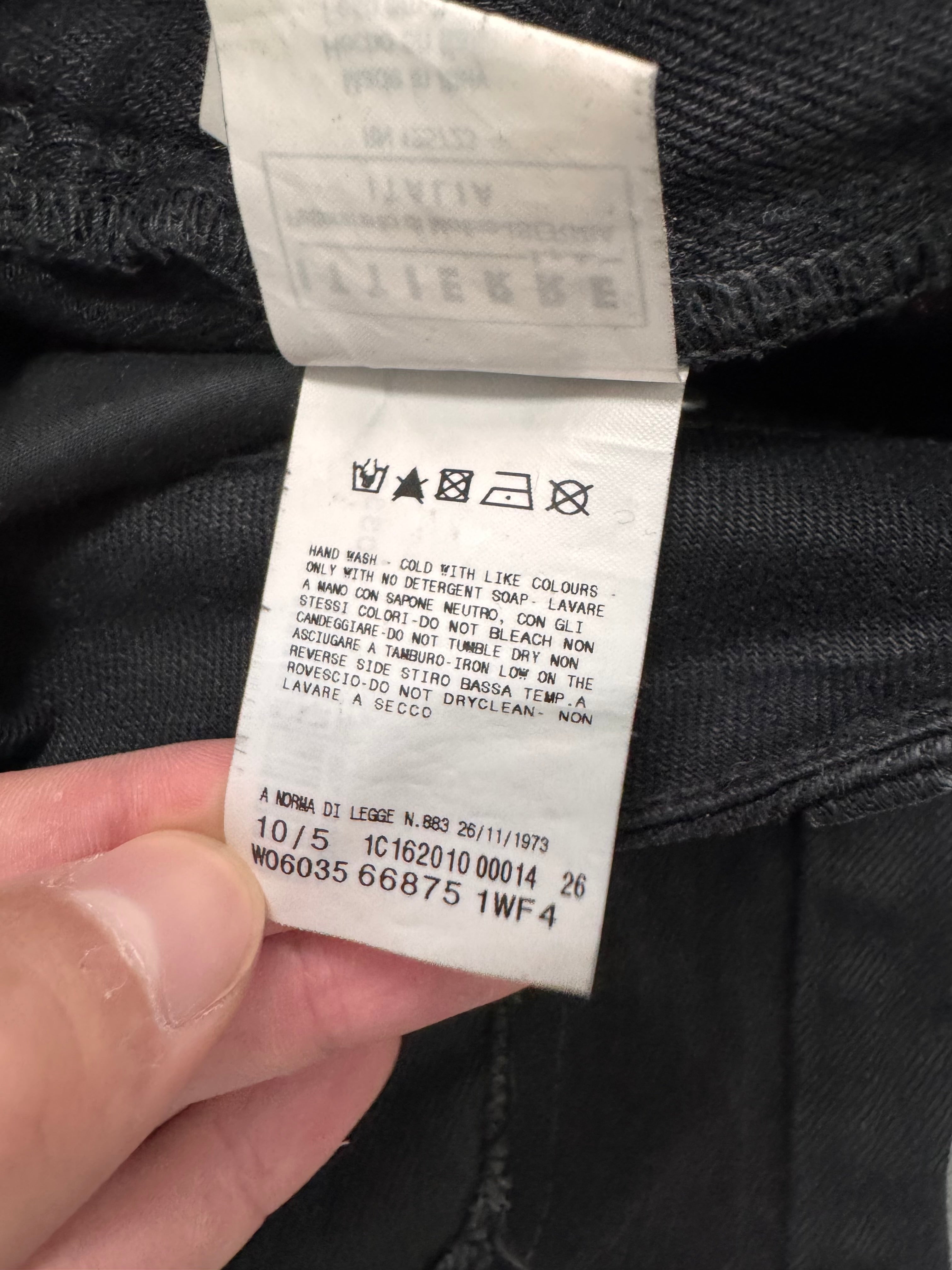 AW2010 Cavalli Studded Distressed Black Jeans