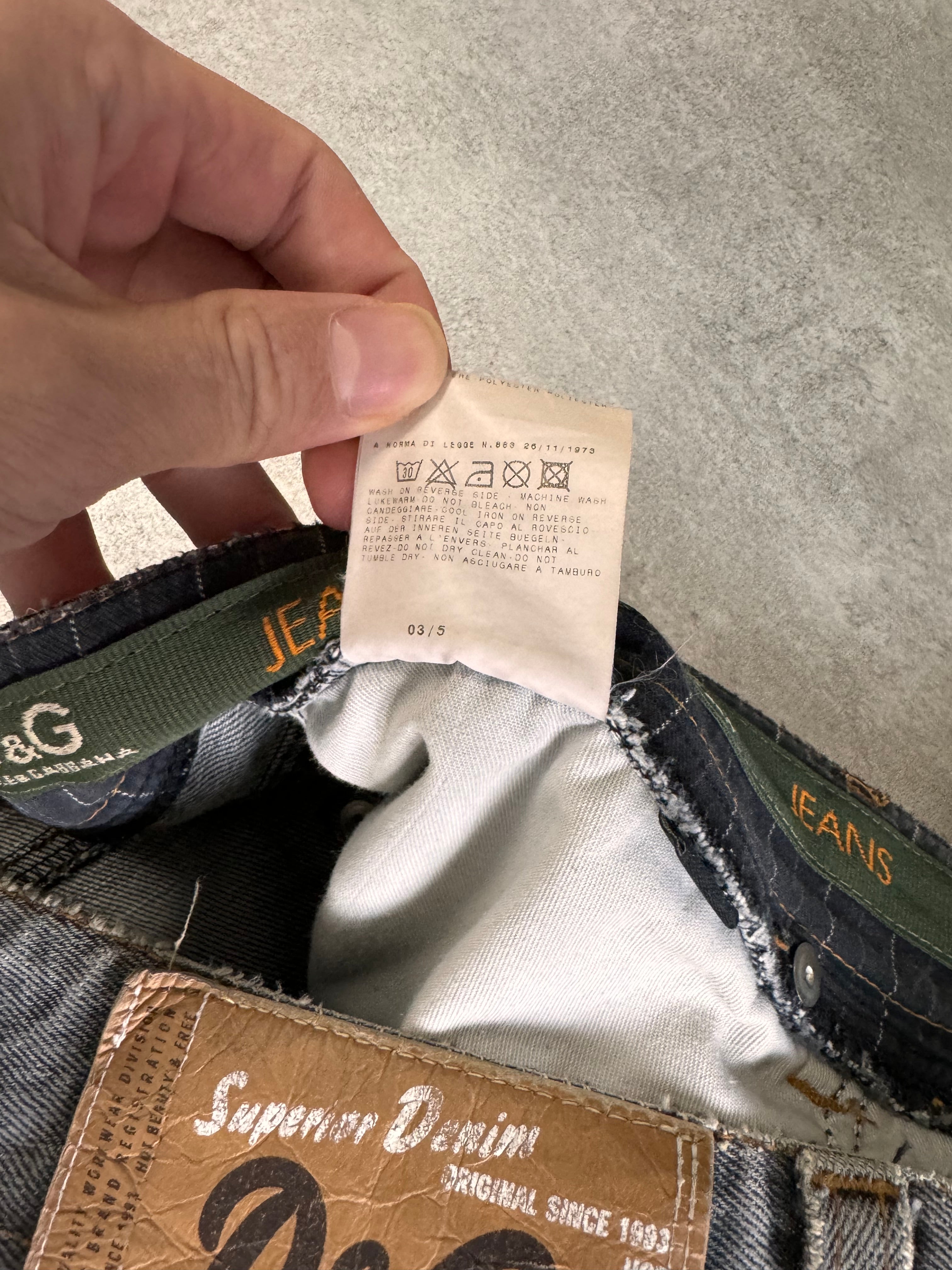 AW2003 Dolce & Gabbana Multi-Pocket Asymmetrical Carpenter Jeans