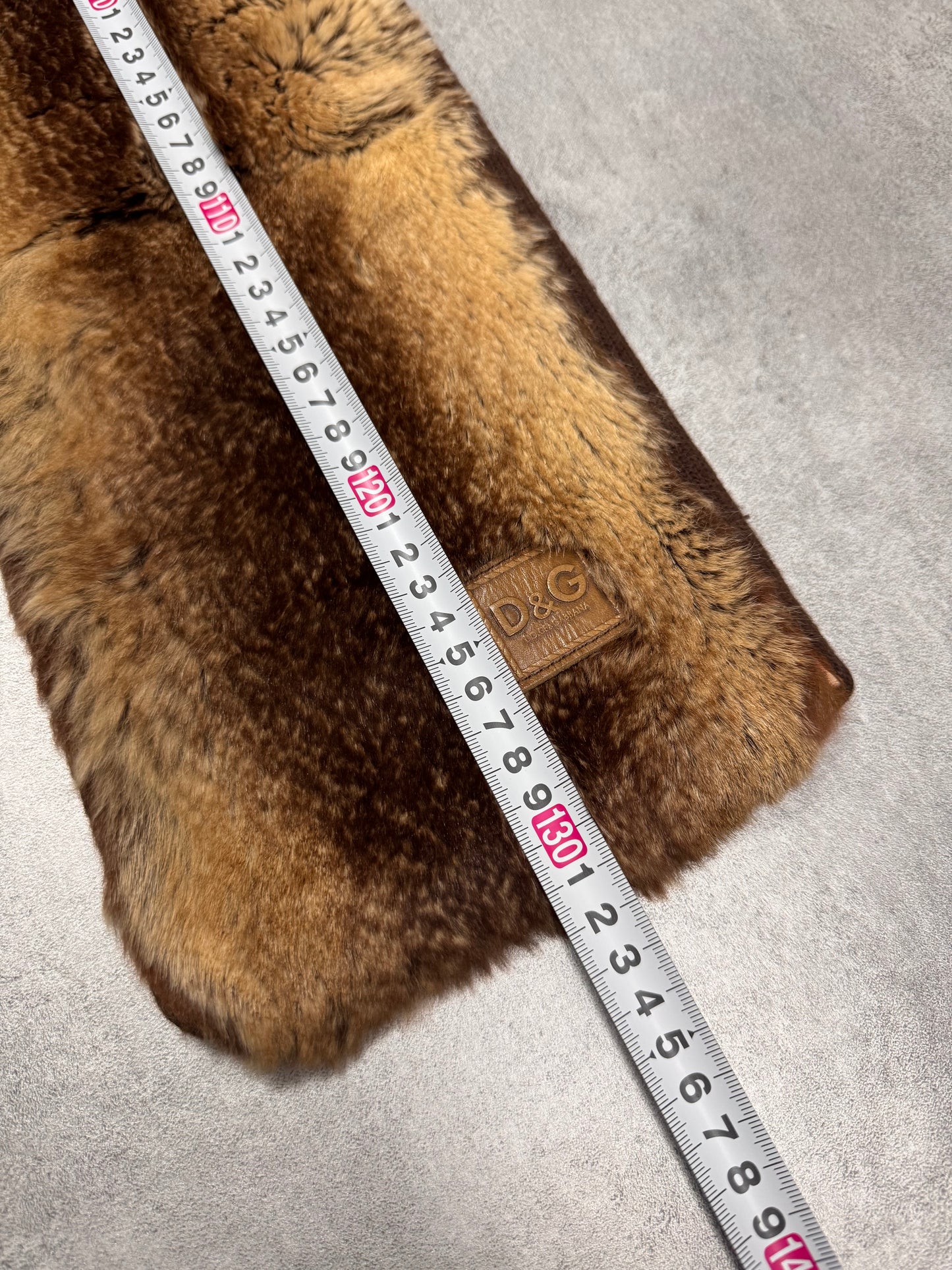 Dolce & Gabbana Faux-Fur Brown Scarf (OS)